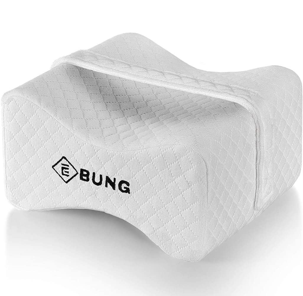 Knee Pillow with Adjustable and Removable Strap for Hip, Back, Leg, Knee Pain Relief -Leg Pillow- Ideal for Side Sleepers, Pregnancy and Spine Alignment Memory Foam Wedge Contour with Washable Cover  - Like New