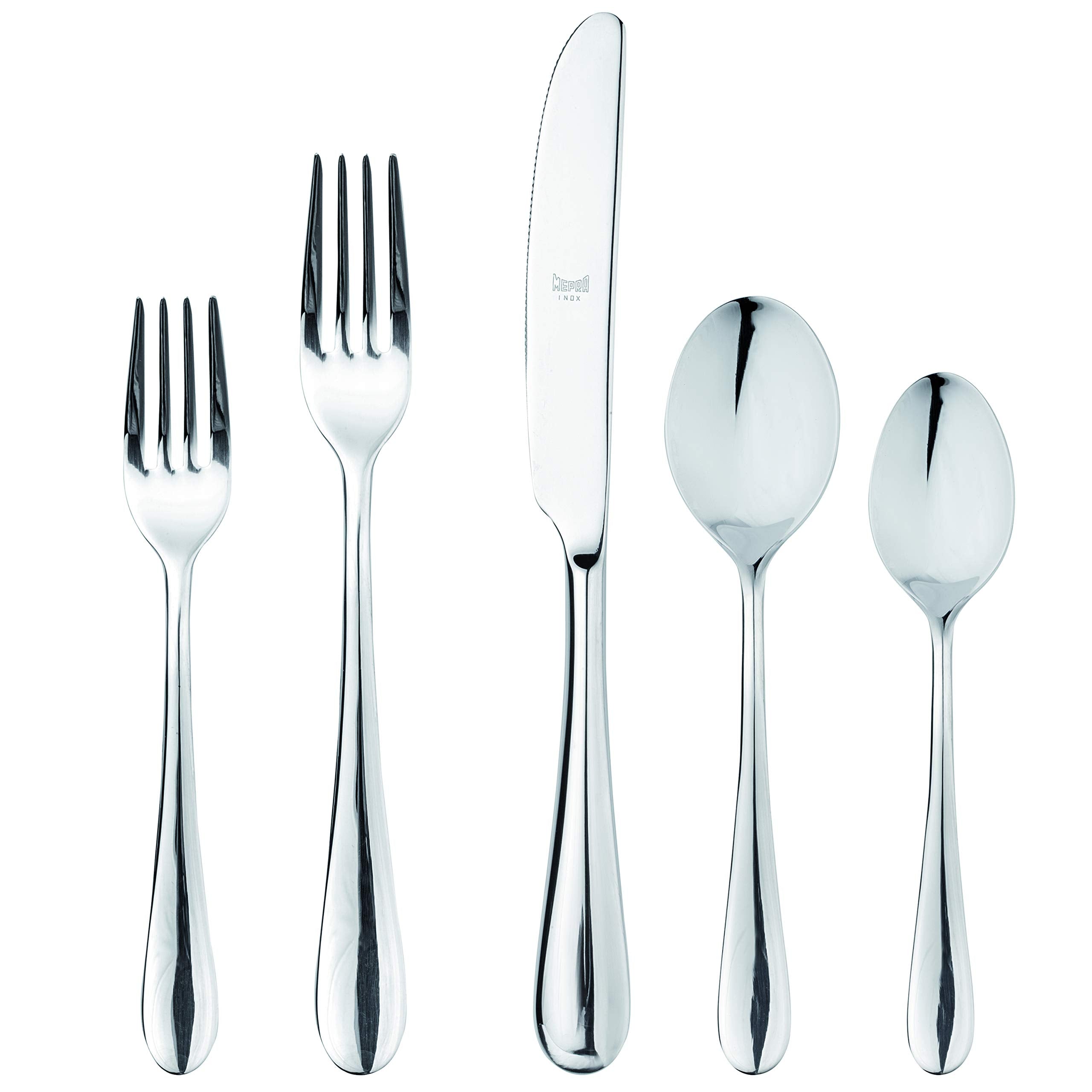 MEPRA 103422005 Natura 5-Piece Durable 18/10 Stainless Steel American Style Flatware Cutlery Set for Fine Dining, Dishwasher Safe, Service for 1 - Acceptable