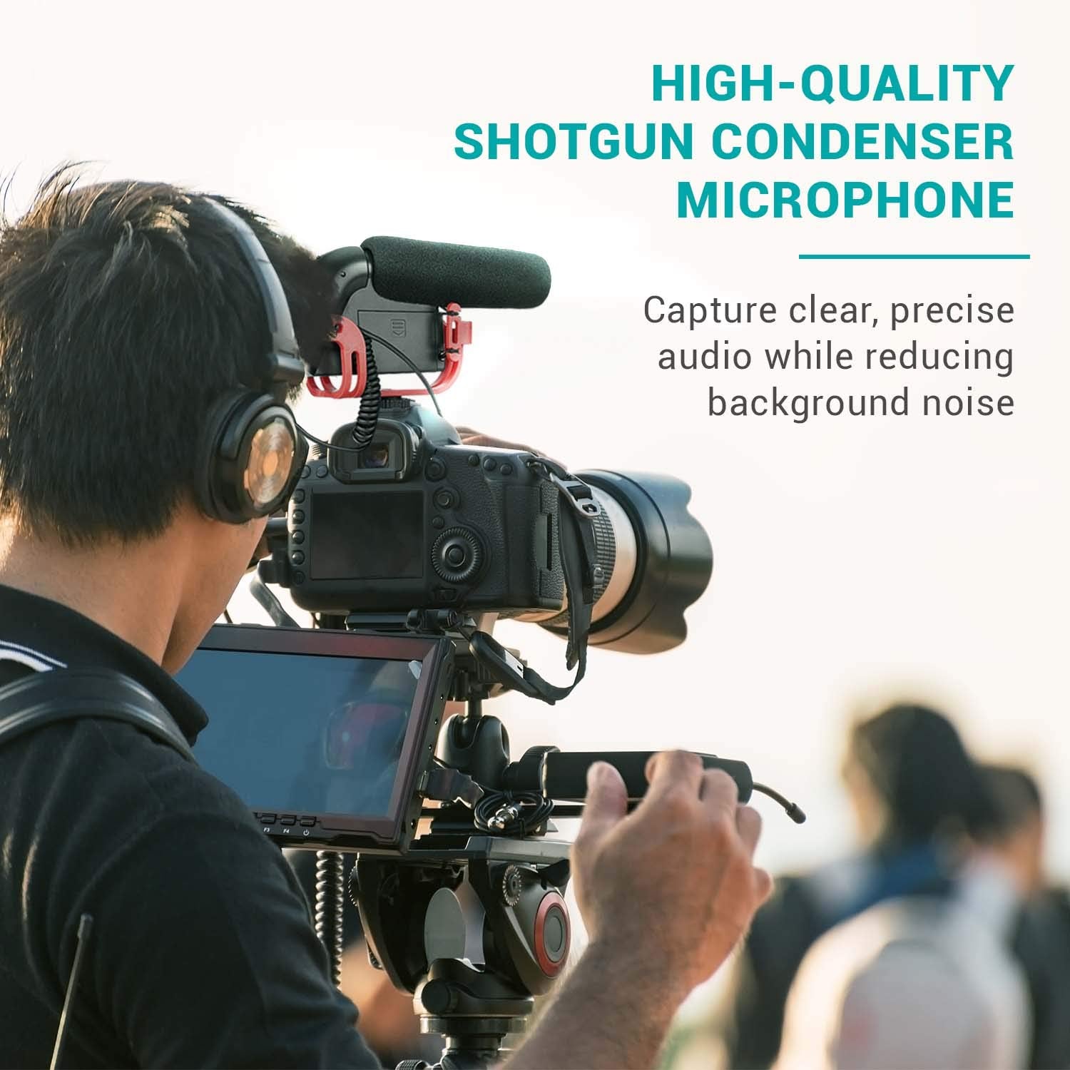 Movo VXR4000R-PRO Directional Condenser Shotgun Microphone with Shockmount, Low Cut Filter, Audio Gain + Attenuation, Foam + Deadcat Windscreens and Case - Like New