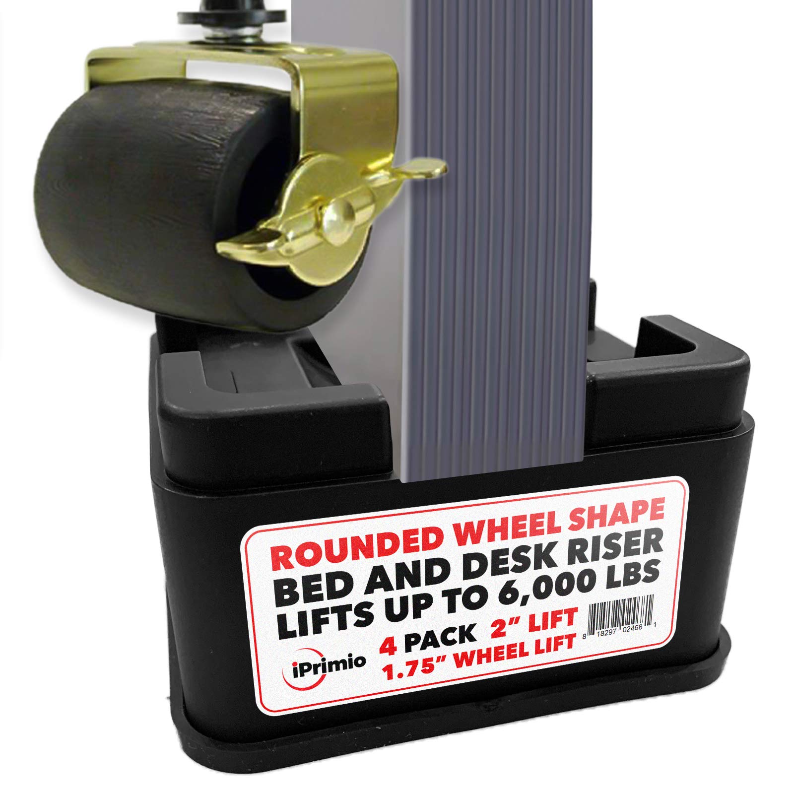 iPrimio Stackable Bed and Desk Riser - Rounded Wheel Design and Desk Edge Riser - Like New