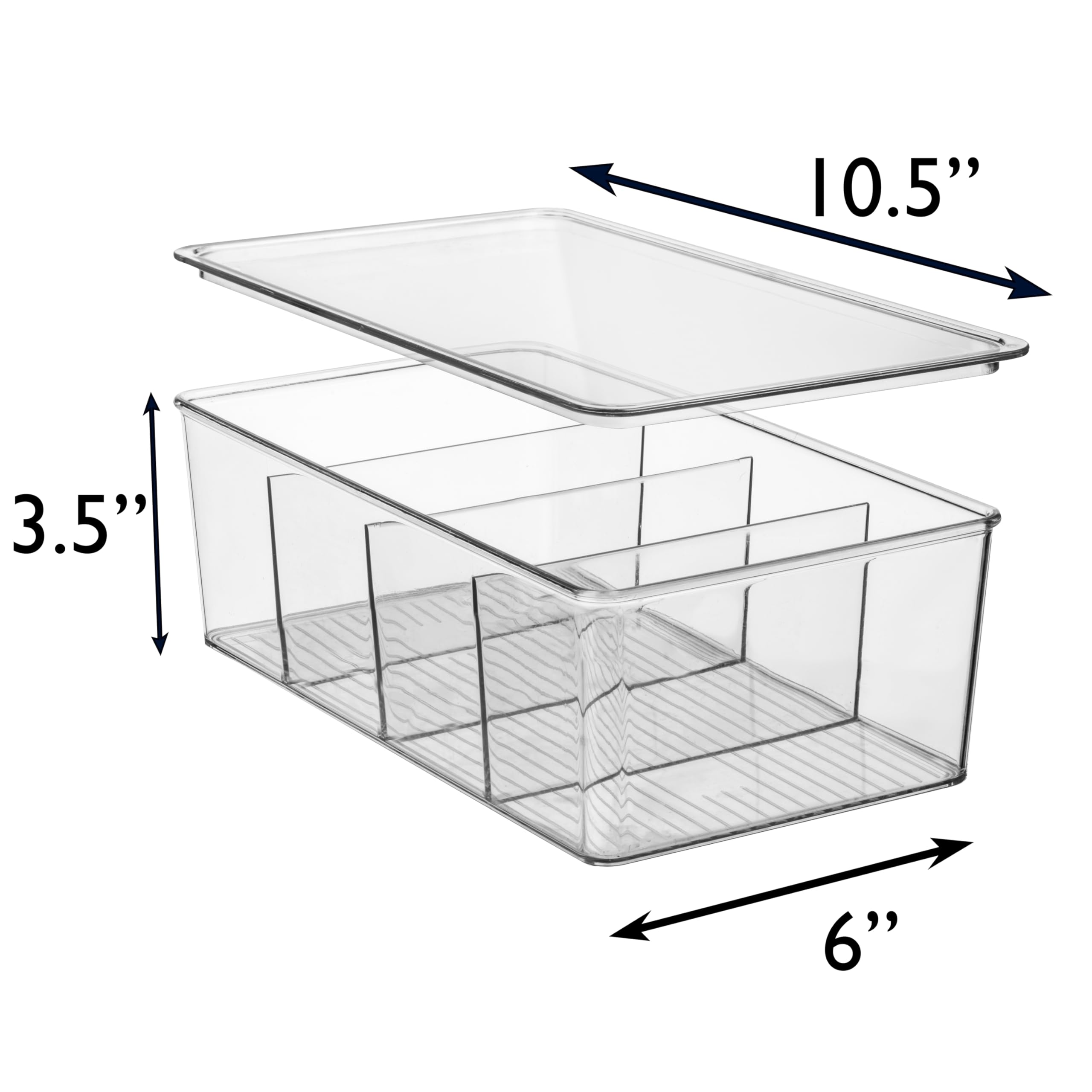 ClearSpace Plastic Pantry Organization and Storage Bins with Dividers & Lids � Perfect Kitchen Organization or Kitchen Storage � Fridge Organizer, Refrigerator Bins, Cabinet Organizers, 2 Pack  - Very Good