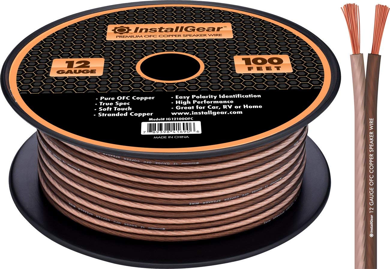 InstallGear Speaker Wire - AWG Speaker Wire Speaker Cable - True Spec and Soft Touch Cable - OFC Speaker Wire for Outdoor Speaker - Very Good