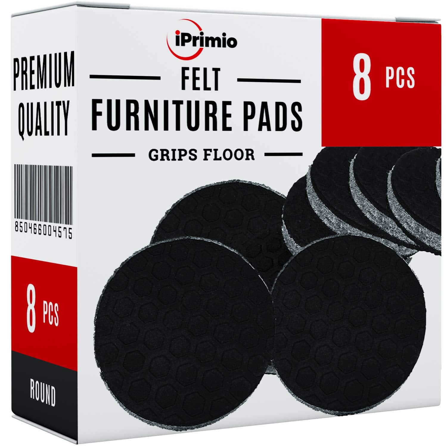 iPrimio Gripper - Furniture Non-Slip Pads 2" Round Floor Pads with 3/8" Heavy Duty Felt Core. Patent Pending - Like New