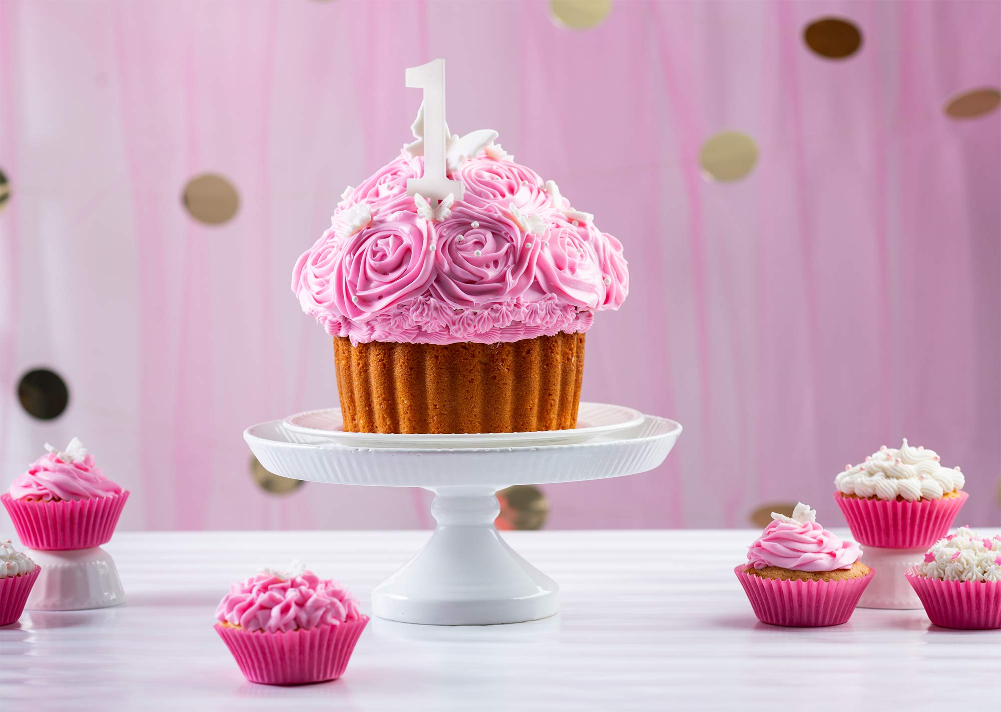 Gourmia GPA9395 Giant Cupcake Pan � Double Sided Two Half Design with Swirl Top Mold - Premium Steel Cake Maker with Non-Stick Coating � Dishwasher Safe - Very Good