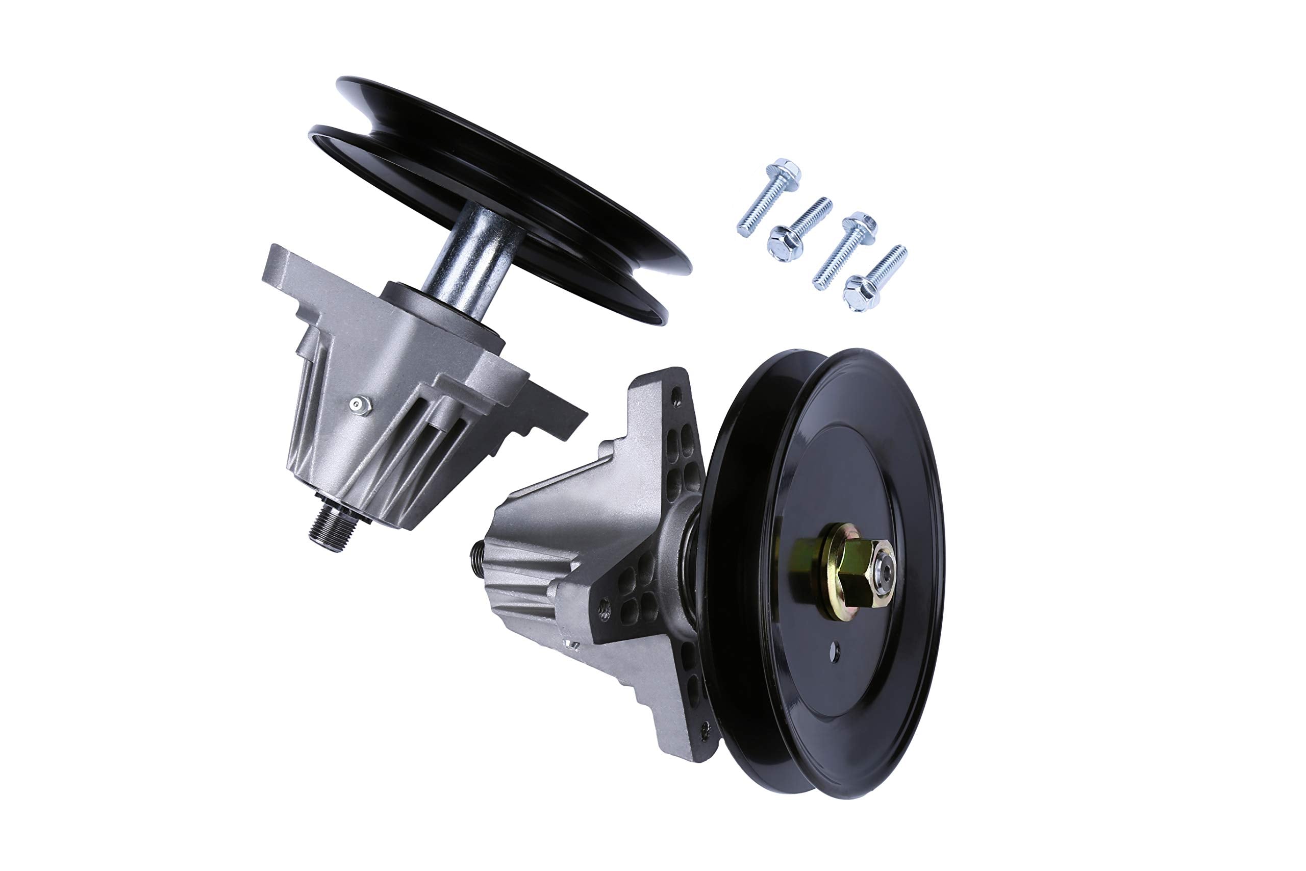 Replacement Lawn Mower Spindle Assembly with Pulley Set of 2 - Compatible with Cub Cadet, Troy-Bilt, MTD 42 Inch Deck - Replaces 918-04822B, 618-04822, 618-04822A, 618-04822B, 918-04889, 91804889A - Very Good