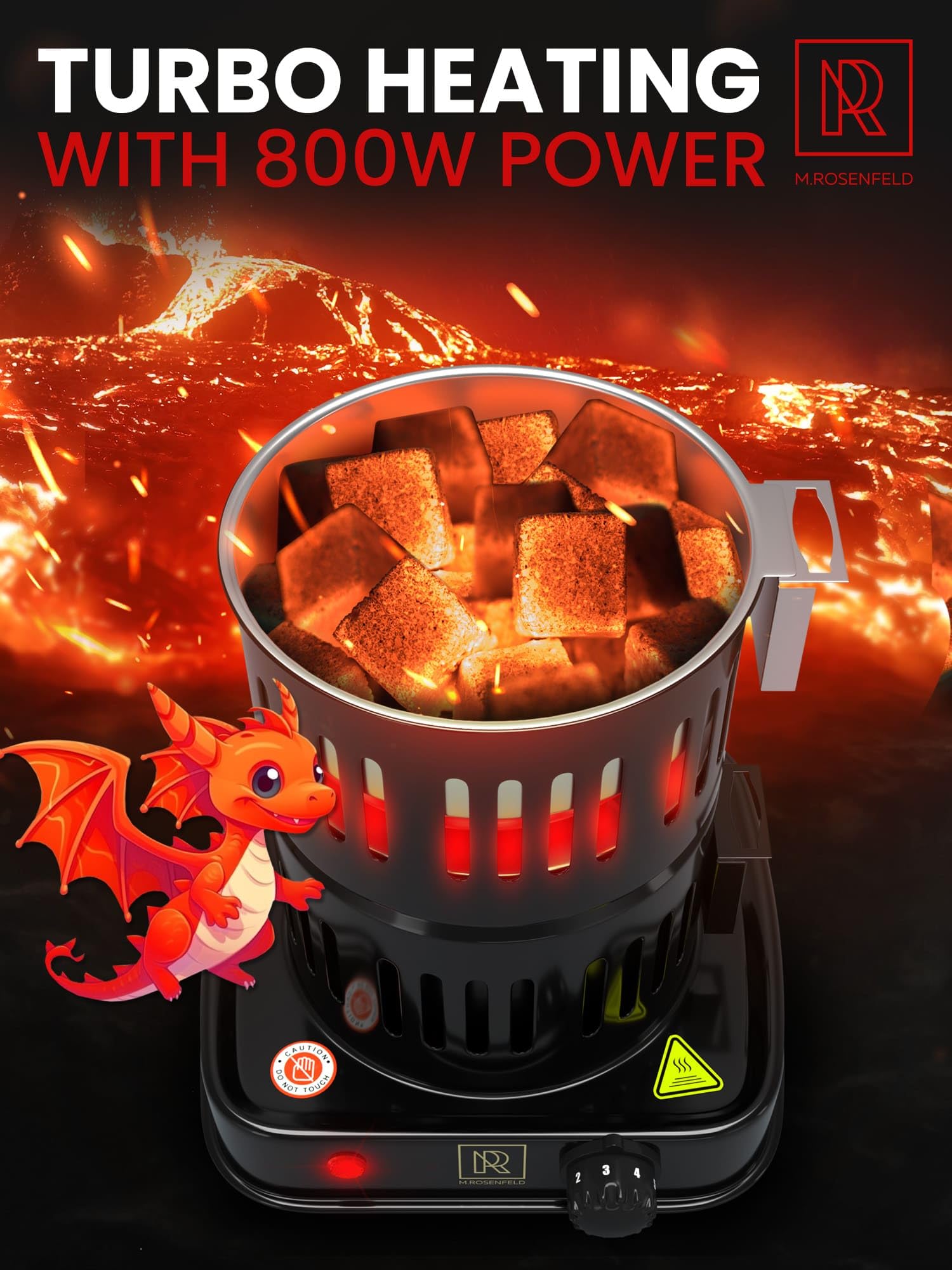 800W TURBO Hookah Coal Burner for Hookah � Multipurpose Electric Stove for Hookah Coals Burner for Shisha, Free Hookah Tongs - overheat Protection - Hookah Charcoal Burner for Hookah Cubes - Like New