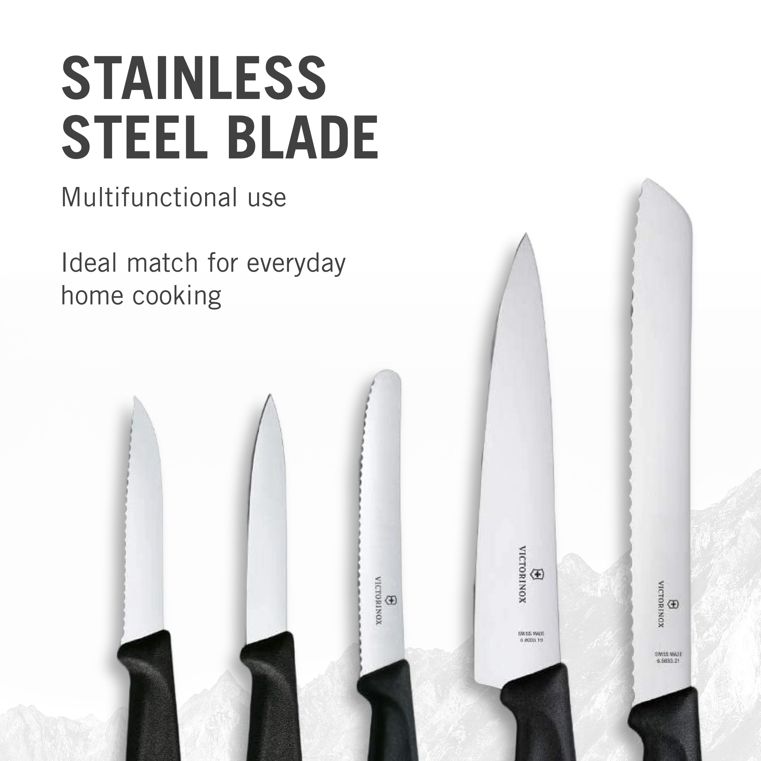 Victorinox Swiss Classic Kitchen Knife Set, 5 Pieces - Paring Knives, Utility Knife, Carving Knife and Bread Knife - Black, Multiple - Like New