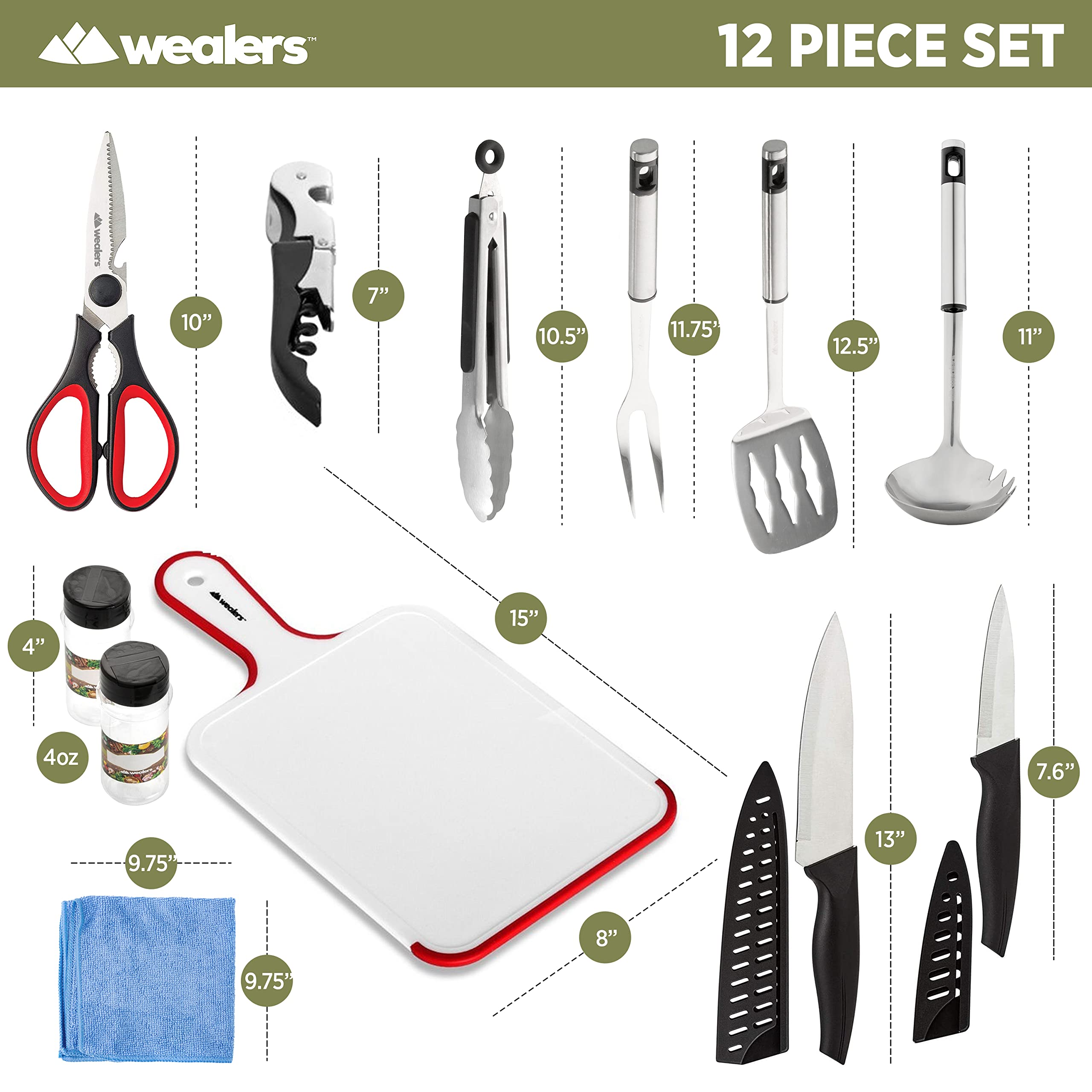 Camp Kitchen Cooking Utensil Set Travel Organizer Grill Accessories Portable Compact Gear for Backpacking BBQ Camping Hiking Travel Cookware Kit Water Resistant Case  - Like New