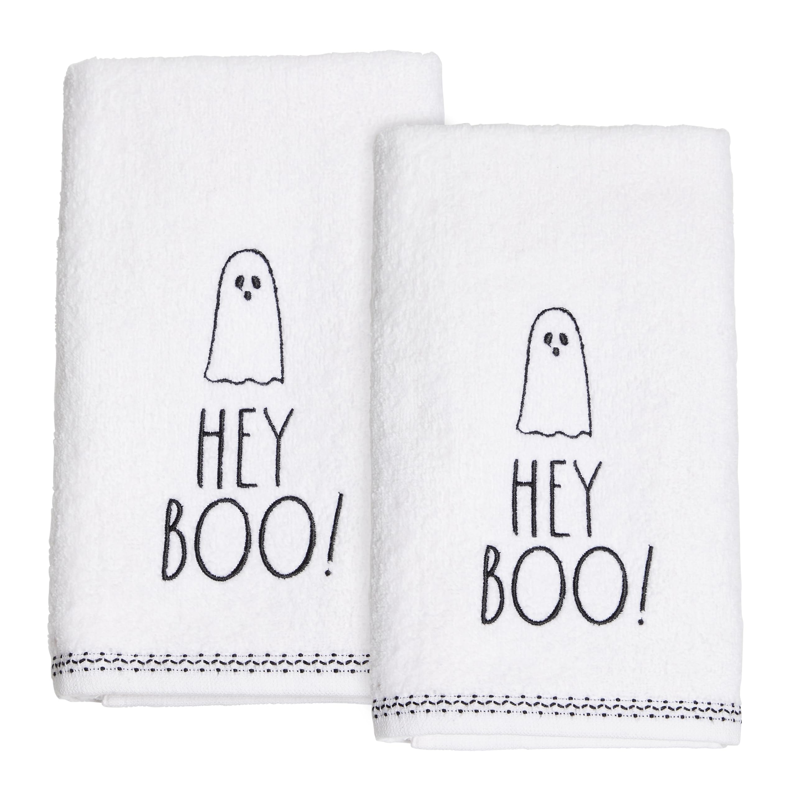 Rae Dunn Set of 2 Hand Towels for Kitchen and Bathroom, 100% Cotton, Embroidered Dish Towels, Decorative Hand Towels - Very Good