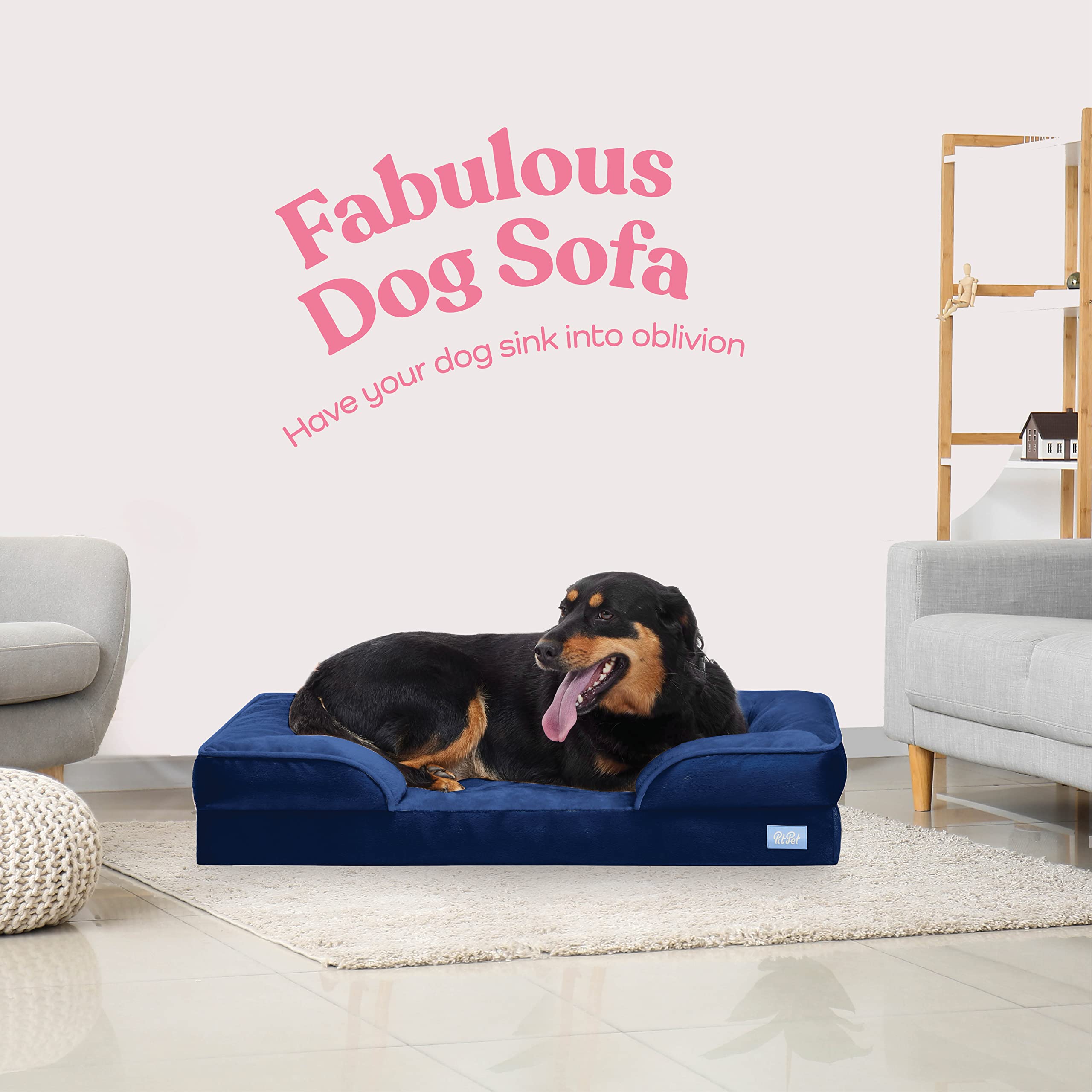 Orthopedic Sofa Dog Bed - Ultra Comfortable Dog Bed for Large Dogs - Breathable & Waterproof Pet Bed- Egg Foam Sofa Bed with Extra Head and Neck Support -  - Like New