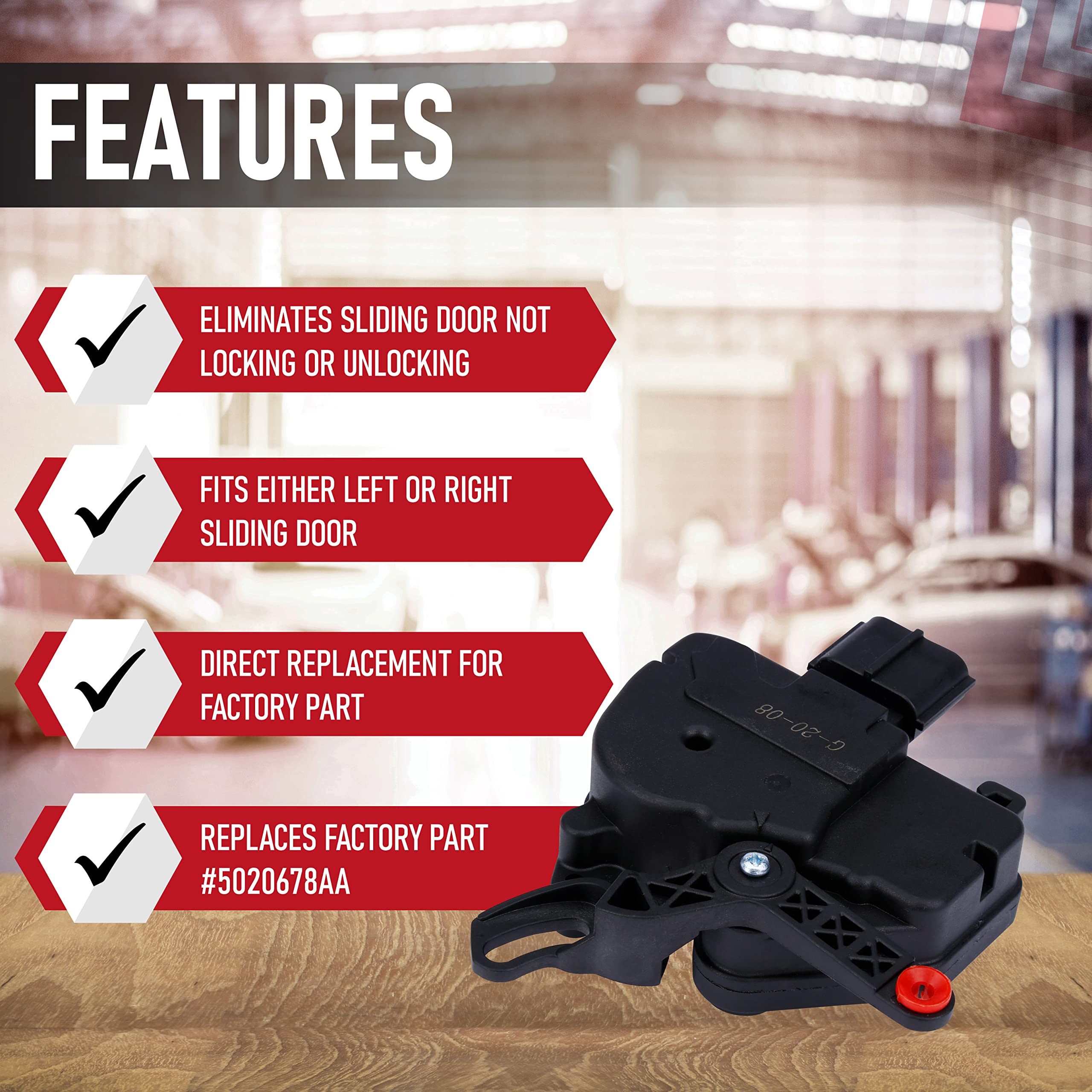 Replacement Rear Right Passenger Side Sliding Door Lock Actuator - Compatible with Chrysler and Dodge - Town & Country, Grand Caravan - Replaces 5020678AA, 4717960AA, 68030378AF - Like New