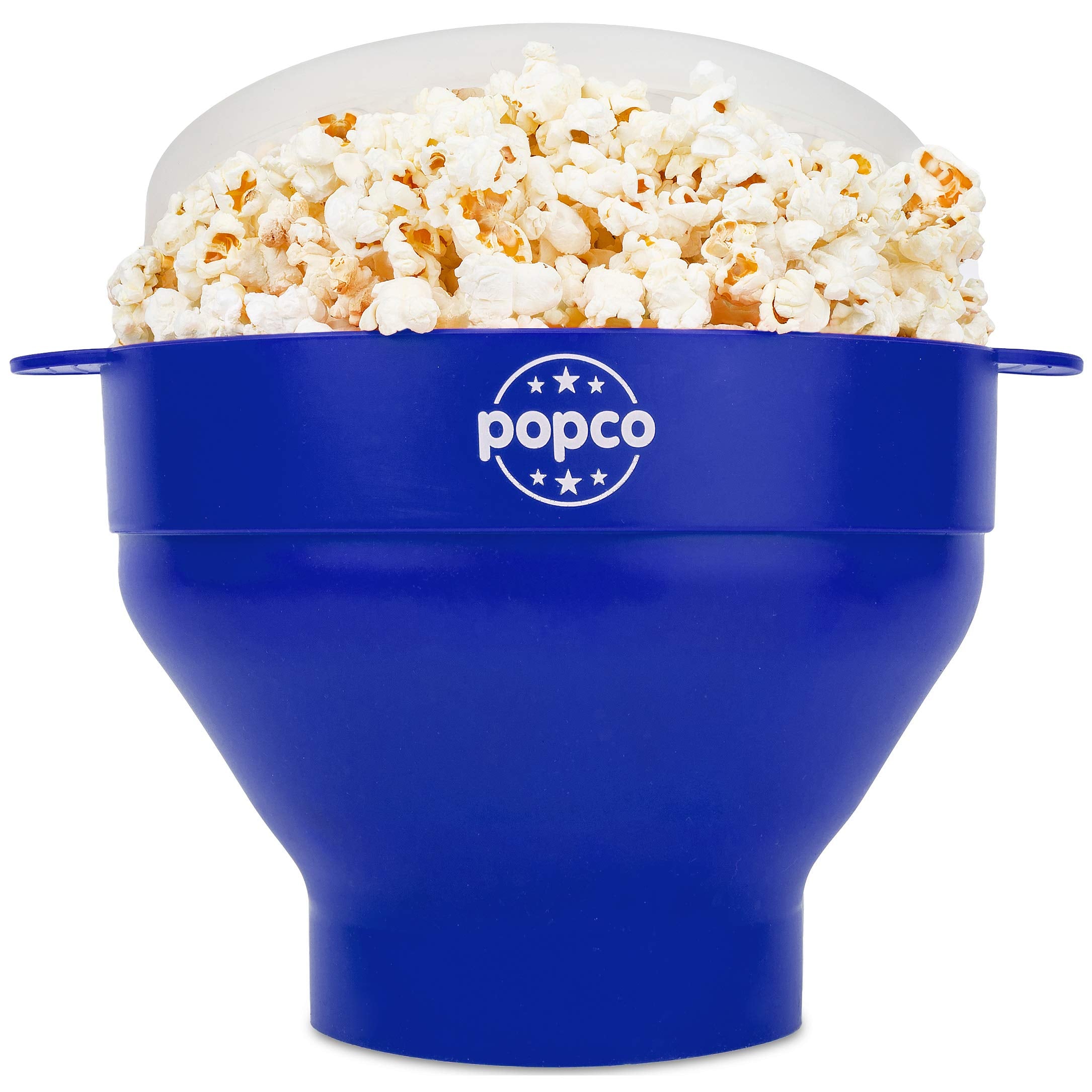 POPCO Silicone Microwave Popcorn Popper with Handles - Popcorn Maker - Popcorn Microwave Popper - Collapsible Popcorn Bowl - BPA Free and Dishwasher Safe - 15 Colors Available (Blue) - Like New