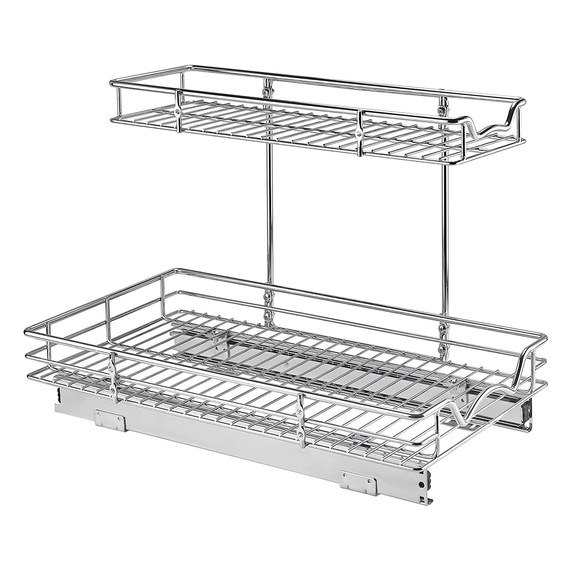 Hold N� Storage 2 Tier Under Sink Organizers and Storage - Slide Out Cabinet Organizer with Sliding Drawers for Inside Cabinets- 11" W x 21" D x 15�H, Chrome. - Like New