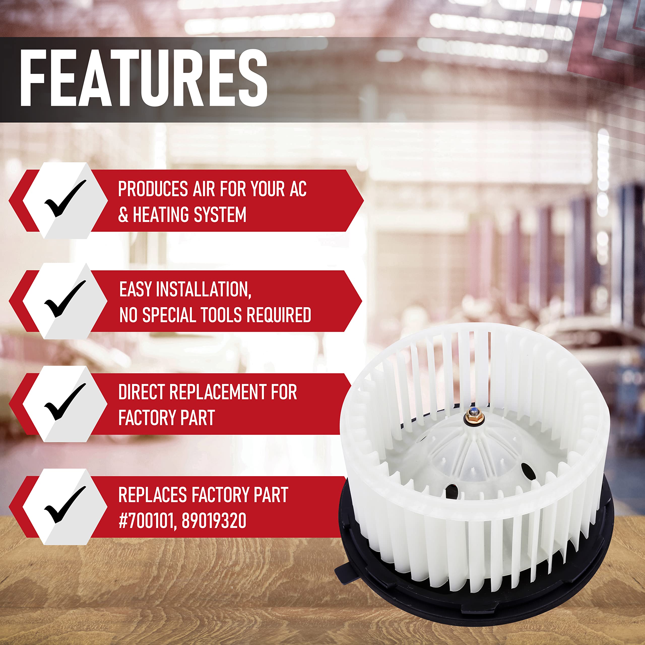 AA Ignition AC Blower Motor with Fan - Replaces 700191, 75748, 89019320, 89019301 - Compatible with Chevy, GMC & Cadilalc Vehicles - Silverado, Suburban, Avalanche, Sierra, Yukon, Yukon XL 1500, 2500 - Very Good