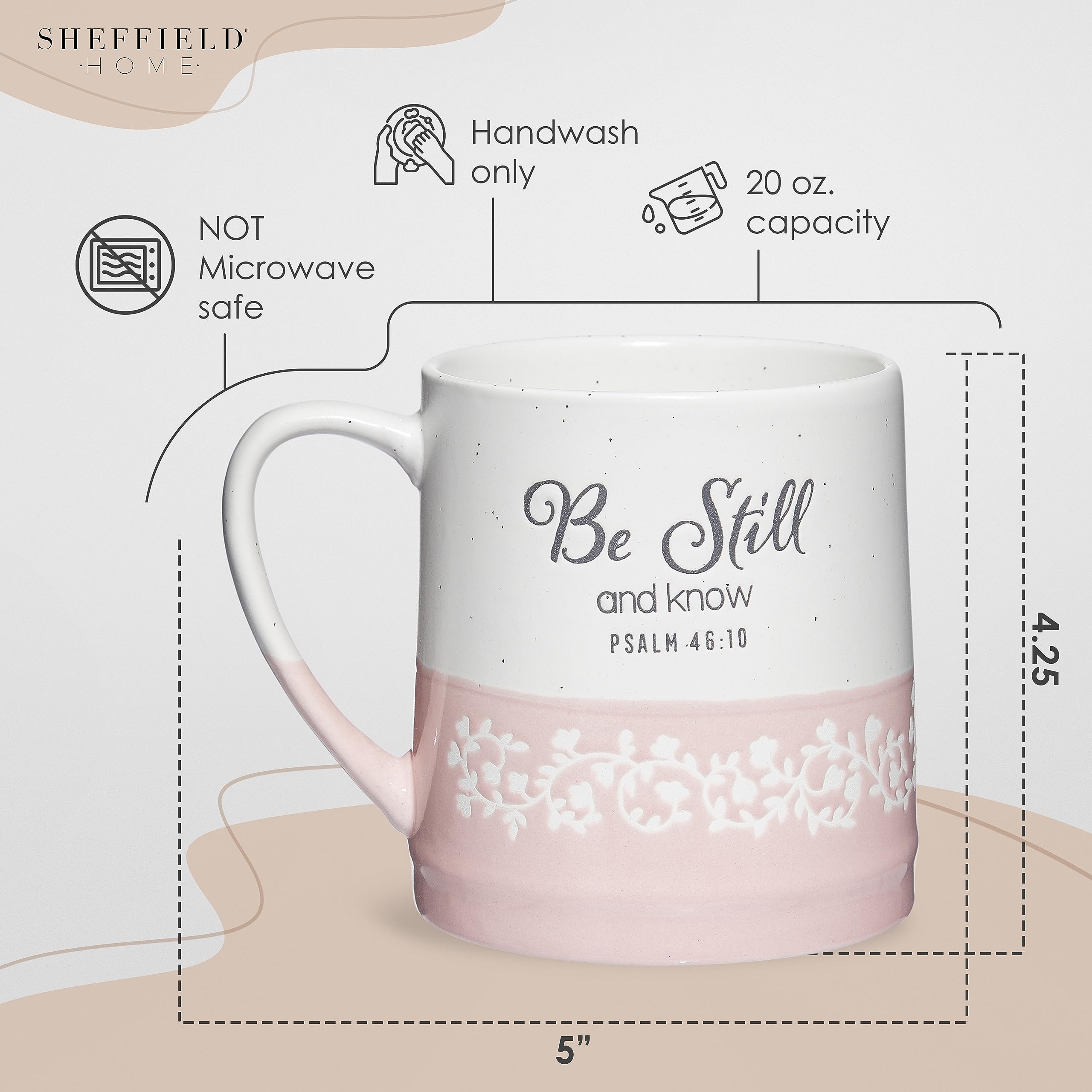 Sheffield Home Religious Coffee Mugs - Stoneware Motivational Bible Coffee Mugs For Women And Men - Inspirational Mugs And Cups, Mugs For Tea, Latte, And Hot Chocolate - Like New