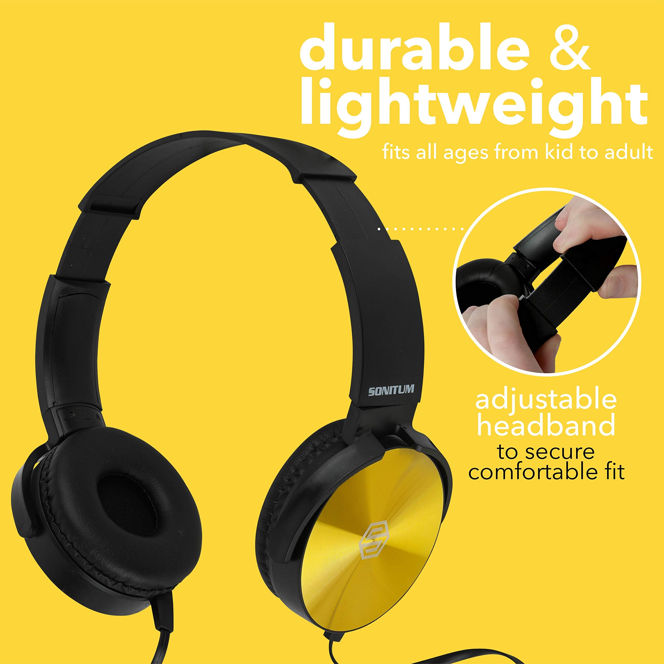 Sonitum Kids Headphones 5 Pack On Ear Colorful Wired 3.5mm Jack - Acceptable
