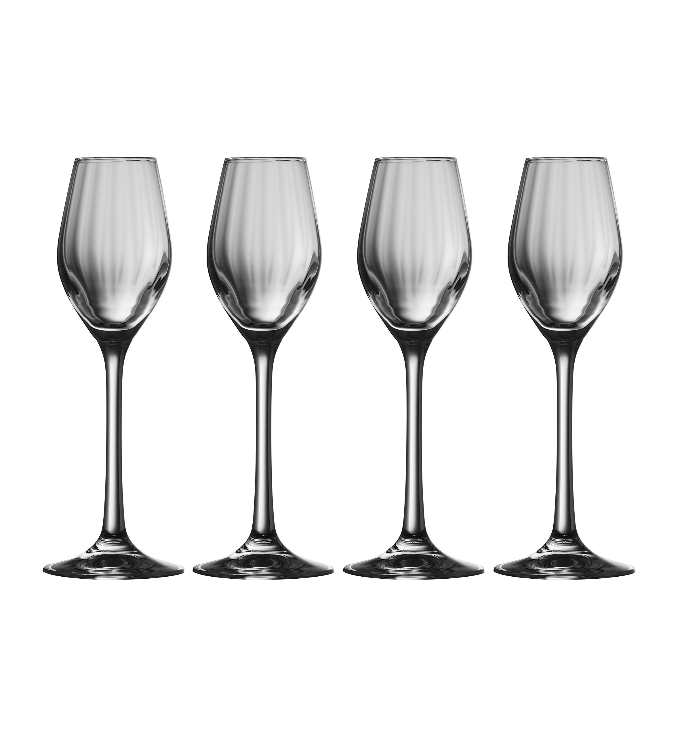 Galway Crystal Erne Sherry/Liqueur (Set of 4) Snifter Glasses, Transparent - Very Good