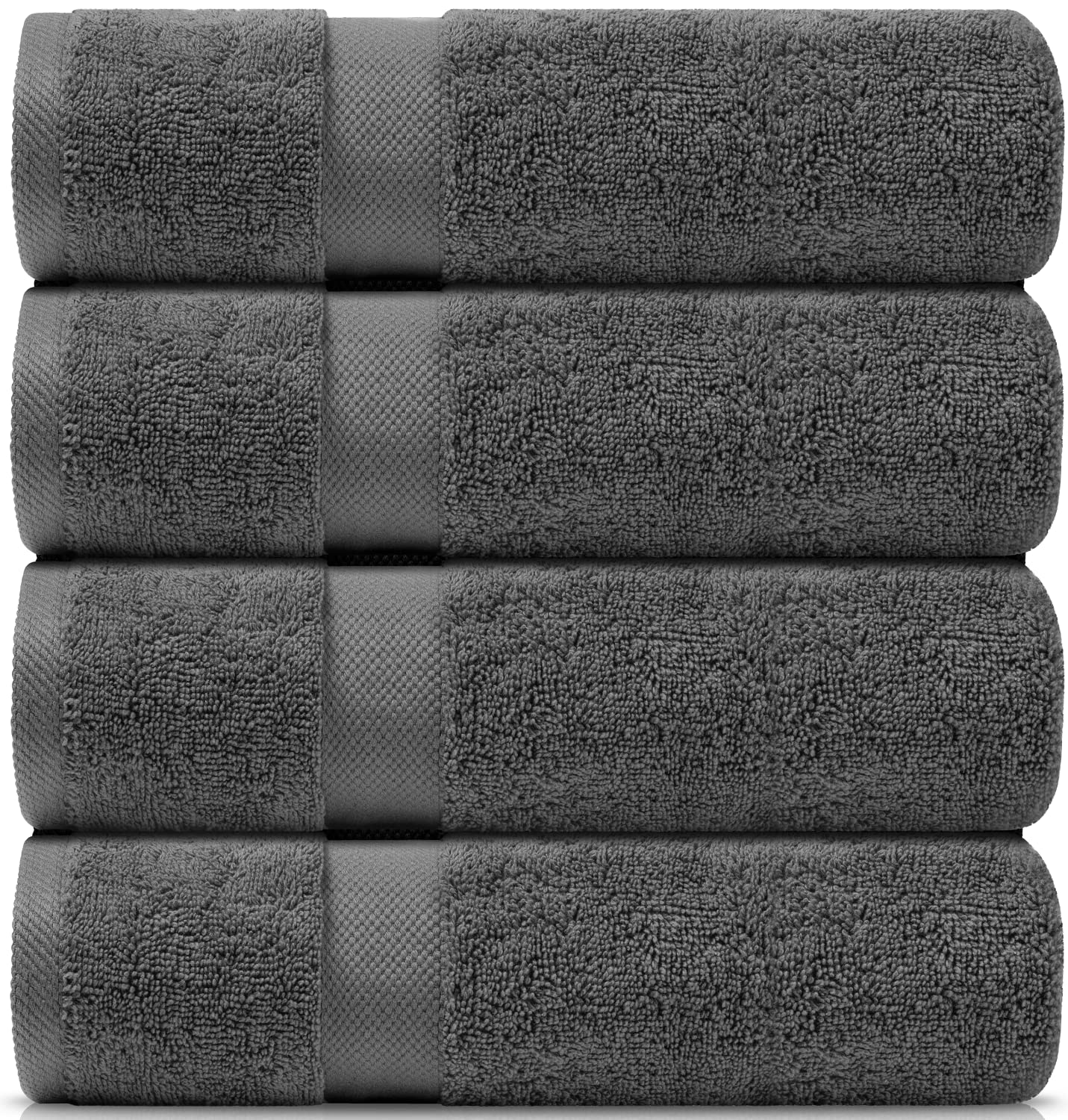 White Classic Wealuxe Cotton Bath Towels Washcloths - Face Hand Towels Gray, Charcoal Grey - Very Good