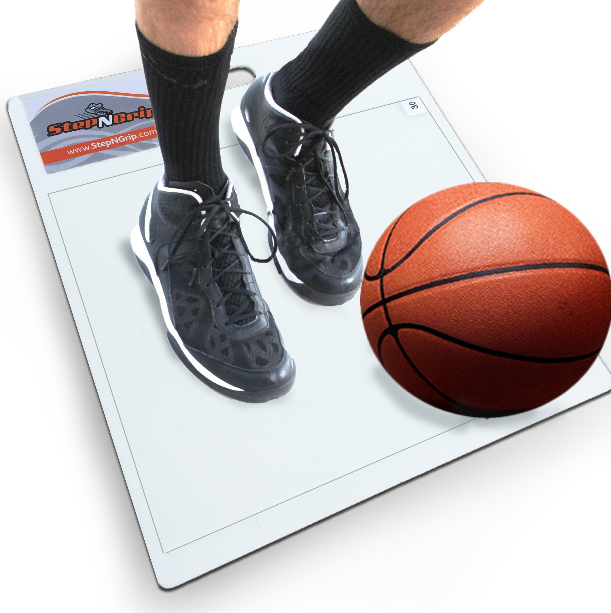 StepNGrip Courtside Basketball Sticky Mat White, Basic Model with 15" x 18" Replaceable Sheets Basketball Shoe Grip Enhancer, Sticky Pad for Basketball Shoes, Step and Grip Basketball Sticky Pad - Like New