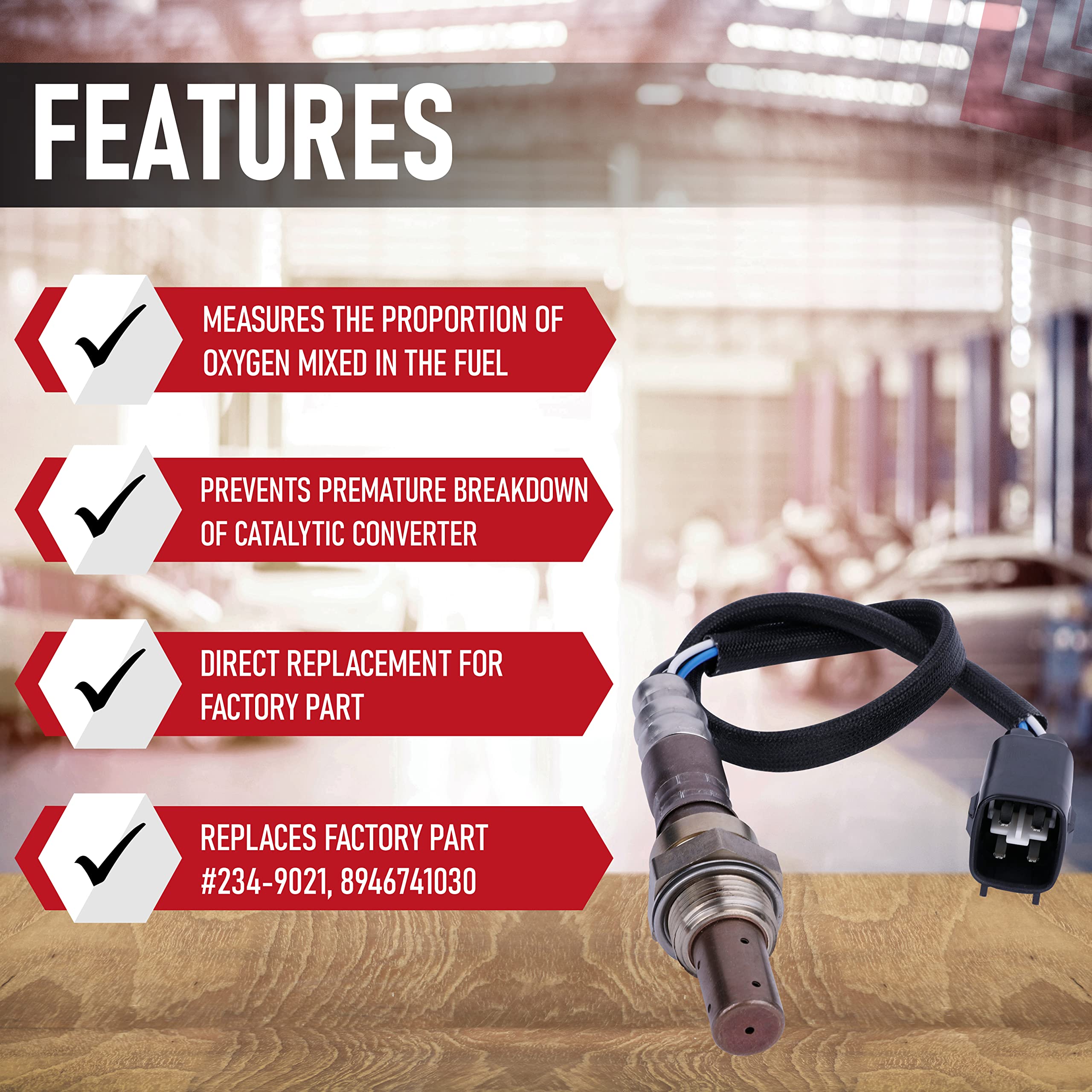 Replacement Oxygen Sensor Upstream - Replaces 234-9021, 8946741030, 8946741040 - Compatible with Lexus and Toyota Vehicles - ES300, Avalon, Camry, Sienna, Solara - 3.0L - 2000, 2001, 2002, 2003, 2004 - Very Good