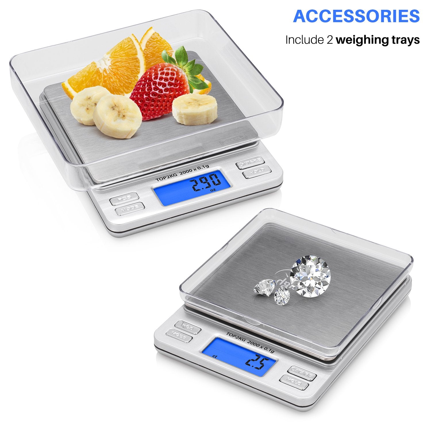 Smart Weigh Digital Pro Pocket Scale 2000g x 0.1gram,Jewelry Scale, Coffee Scale, Food Scale with Tare, Hold and Counting Function,Back-Lit LCD Display - Like New