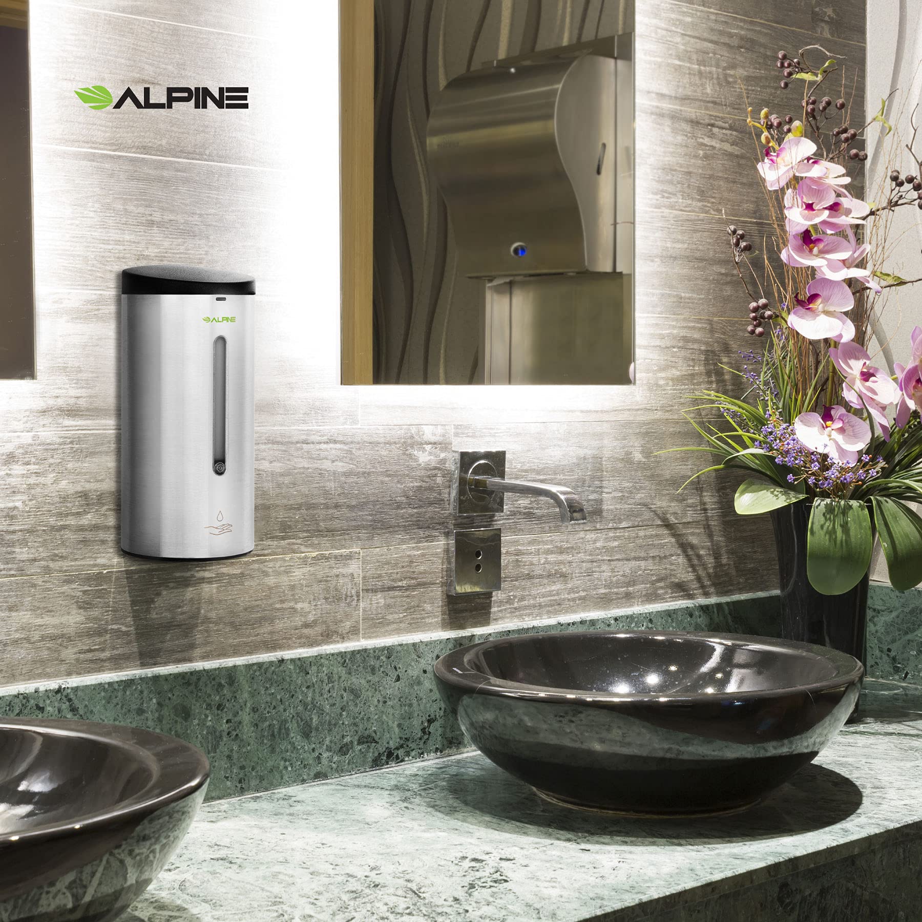 Alpine Automatic Soap Dispenser - Touchless Hand Sanitizer Liquid/Gel Dispenser - for Restaurant, Hospital, School, Hotel, Kitchen, and Bathroom-700mL(Stainless Steel) - Very Good