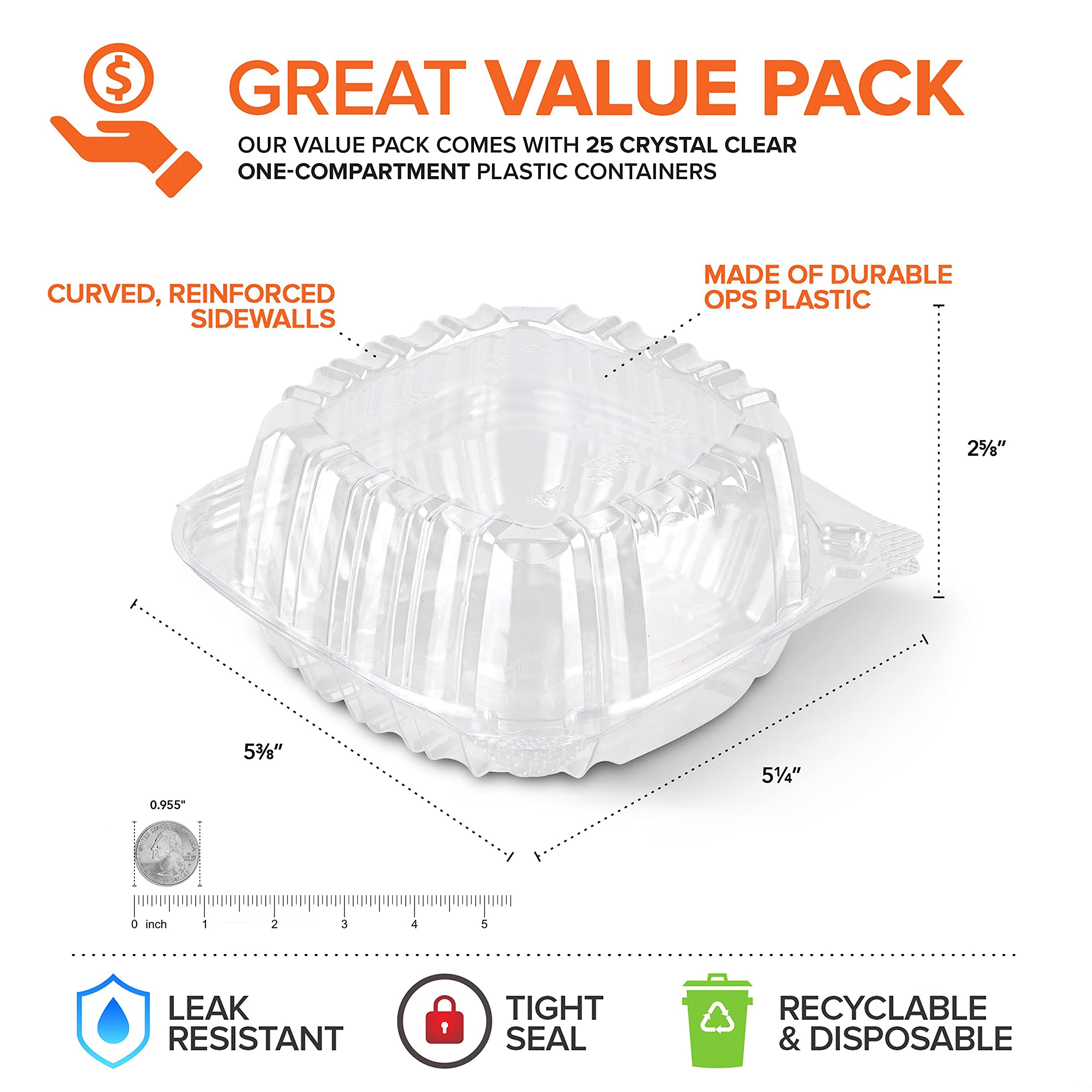 Stock Your Home 5x5 Plastic Clamshell Parent - Very Good