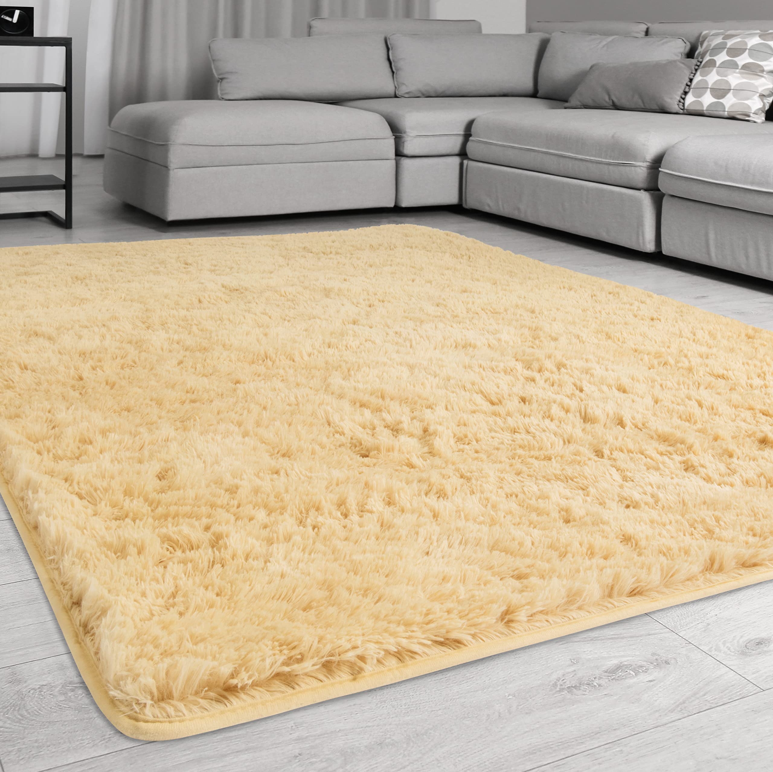 Signature Loom Fluffy Shaggy Area Rug – Soft Fuzzy Velvet Rugs for Girls Bedroom – Shaggy Carpet for Kids Room with Non-Slip Bottom – Soft Fluffy Throw Rug Indoor Living Room Carpet - Like New