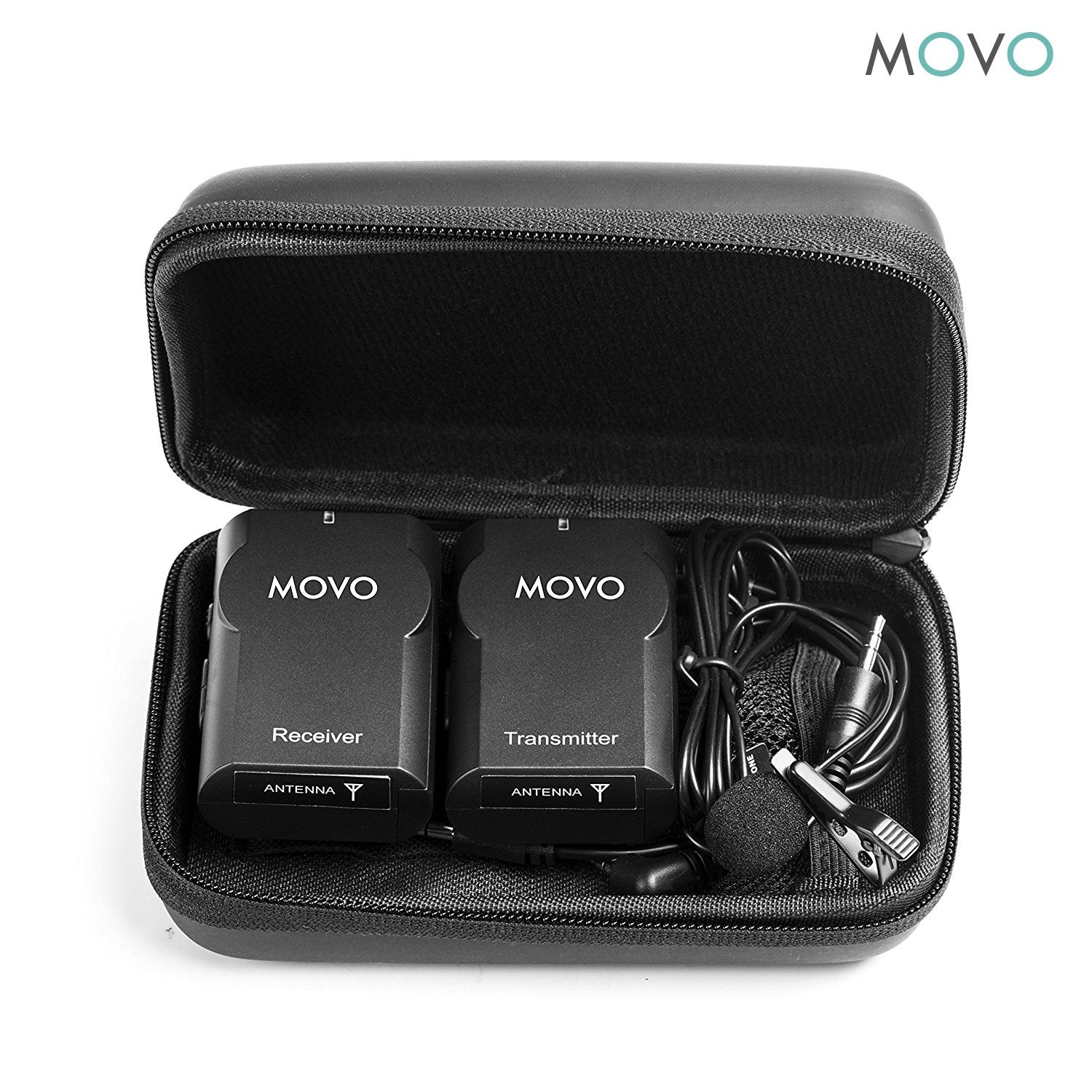Movo WMIC10 2.4GHz Wireless Lavalier Microphone System for DSLR Cameras, iPhone, iPad, Android Smartphones, Camcorders (50-Foot Transmission Range) - Very Good