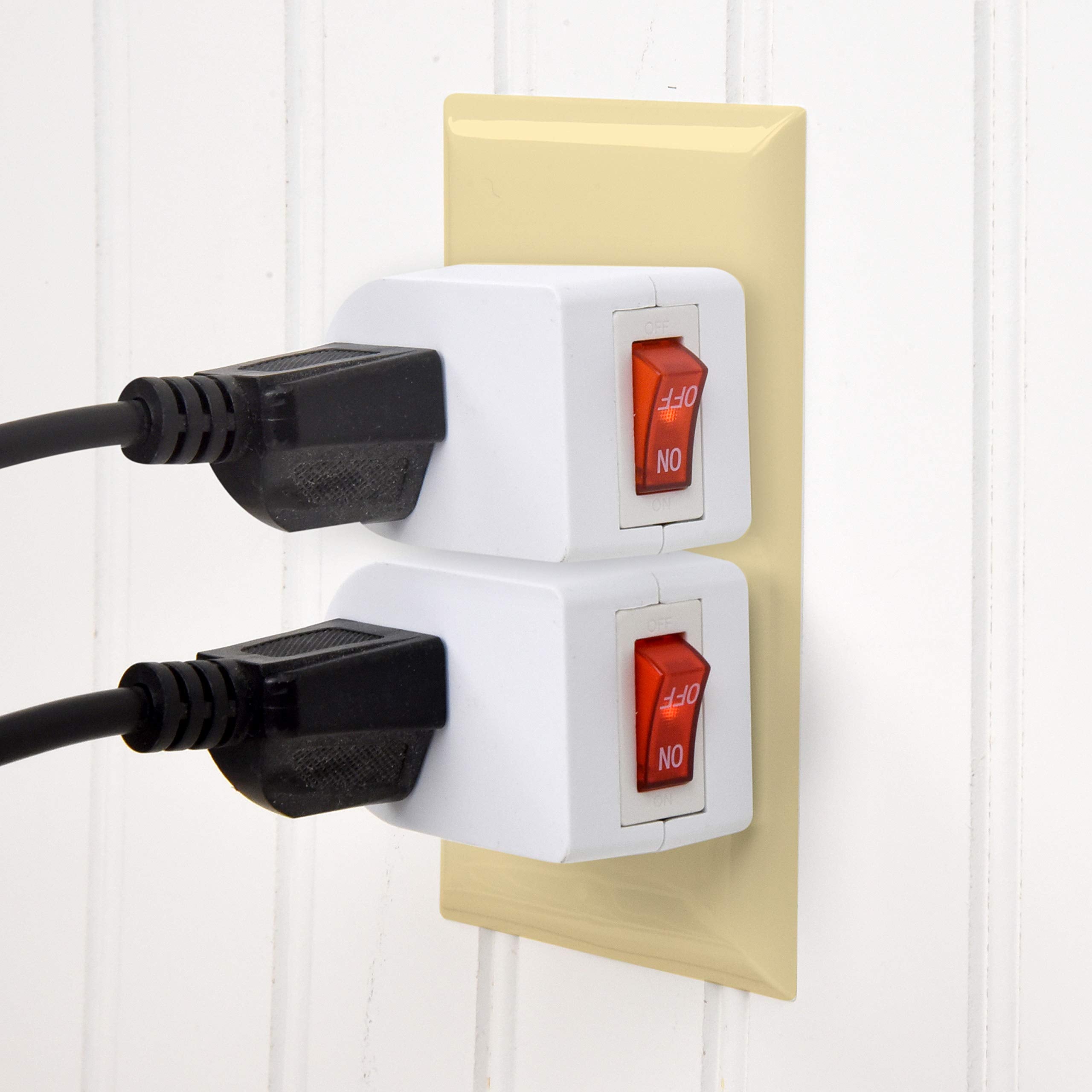 Electes 3 Prong Grounded Single Port Power Adapter with Red Indicator On/Off switch {Value! 3 Pack} - Like New