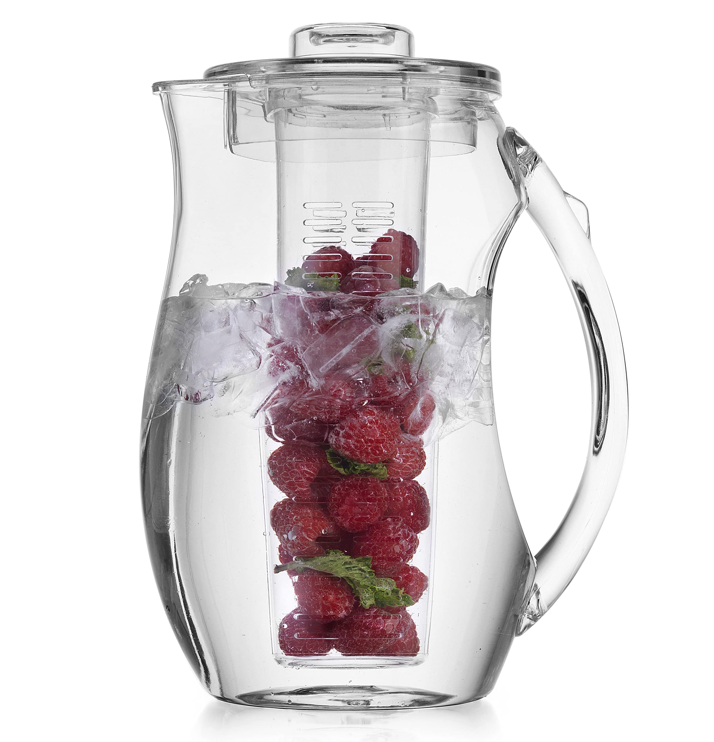Water Infuser Pitcher � Fruit Infuser Water Pitcher By Home Essentials � Shatterproof Acrylic Pitcher � Elegant Durable Design � Ideal for Iced Tea, Fruit Infused Water and Juice (93 oz) - Like New