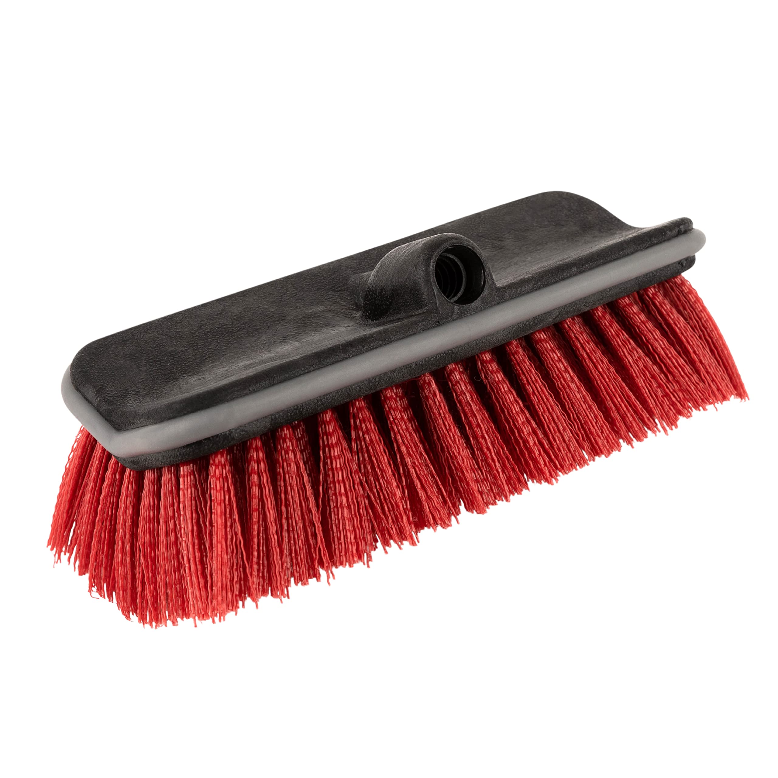 Miloo Hard Bristle Deck Brush and Bi-Level Scrub Brush Extension Pole Attachment (11 Inches) Long Hand Scrub Brush for Deck, House Vinyl Siding, Brick, Concrete, Wood Panels (Pole Not Included) - Like New