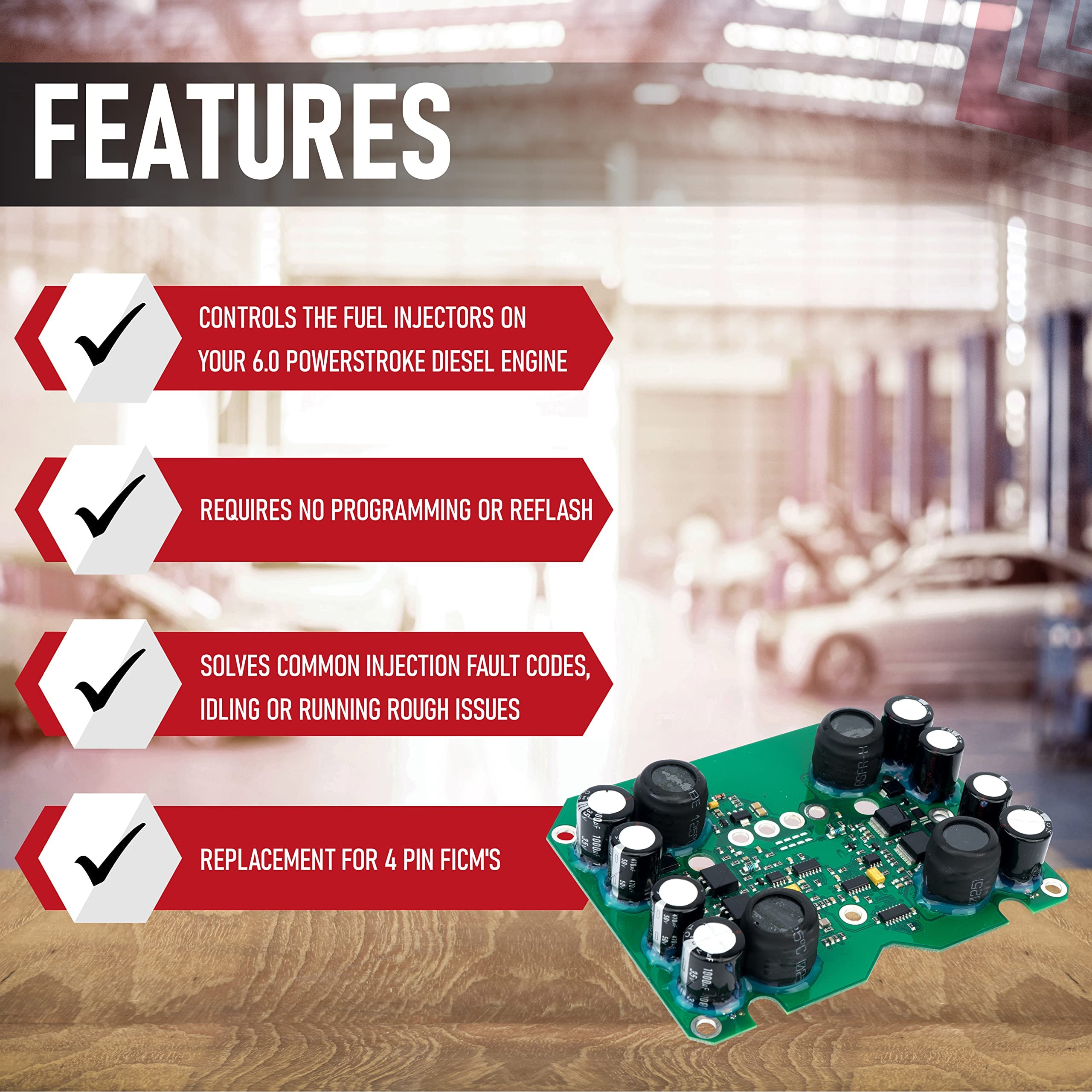 Powerstroke Fuel Injection Control Module FICM - Compatible with Ford 6.0L Diesel - F250, F350, F450, F550, Excursion - Replaces 1845117C6, 904-229, 904229 - Like New