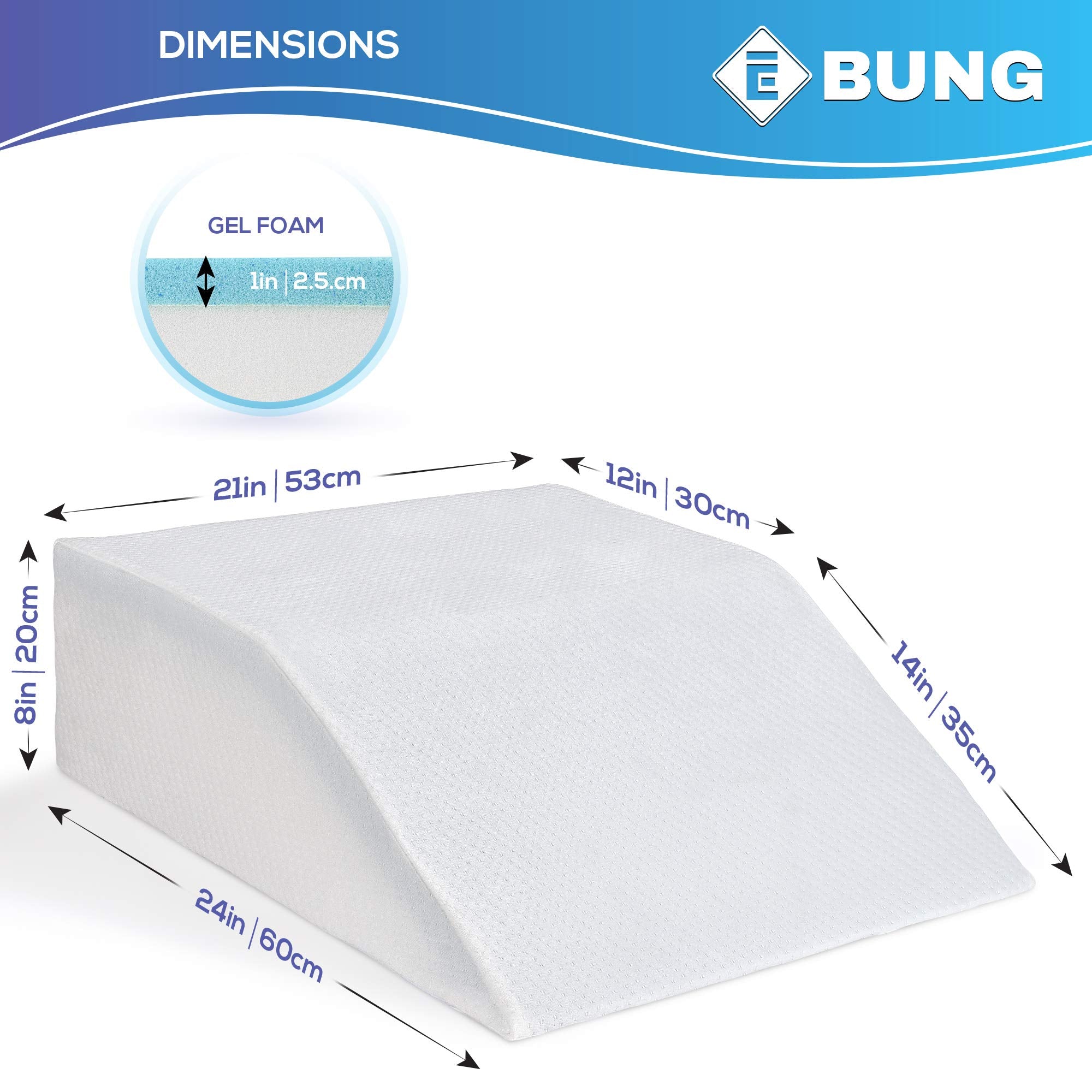 Ebung Leg Elevation Memory Foam Pillow with Removeable, Washable Cover - Very Good