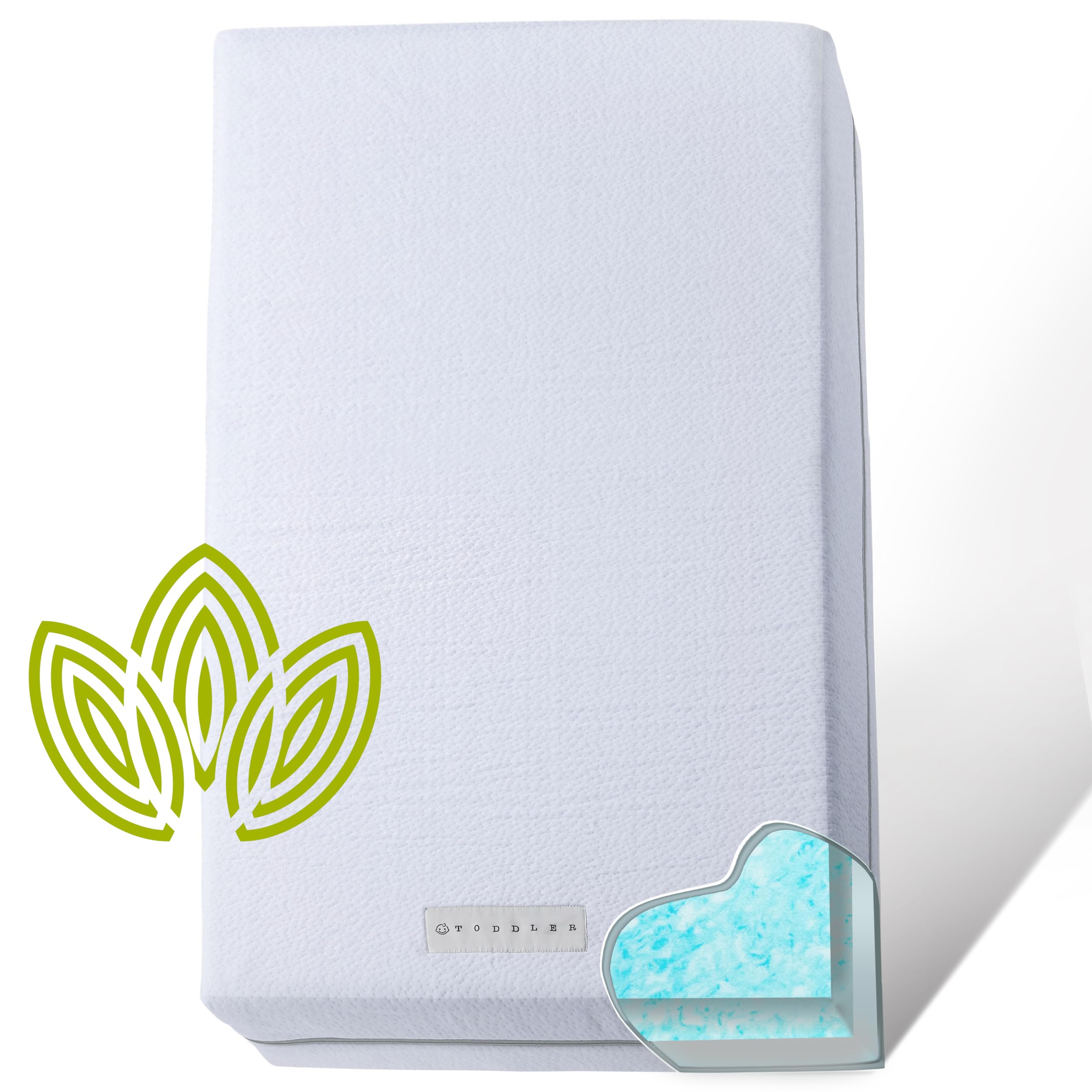 Organic Cotton Dual-Sided Crib Mattress | 2-Stage Premium Memory Foam CertiPUR-US Hypoallergenic Baby Mattress, Firm Support for Infant, Cooling Gel for Toddler, Waterproof & Washable Cover, 52x27x5 - Like New