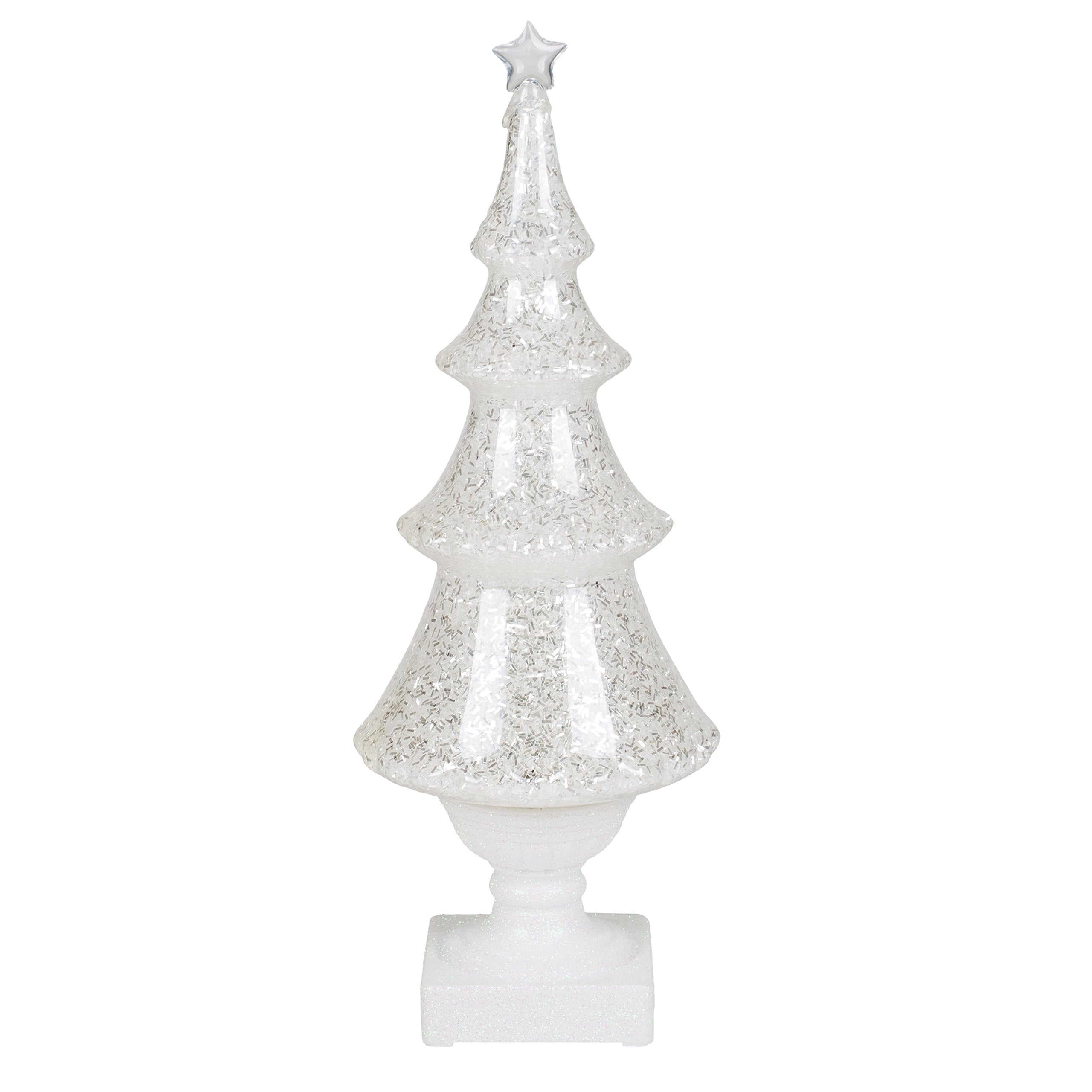 Roman Glitter Ice LED Light Up 14 Inch Plastic Christmas Tree Tabletop Figurine - Very Good