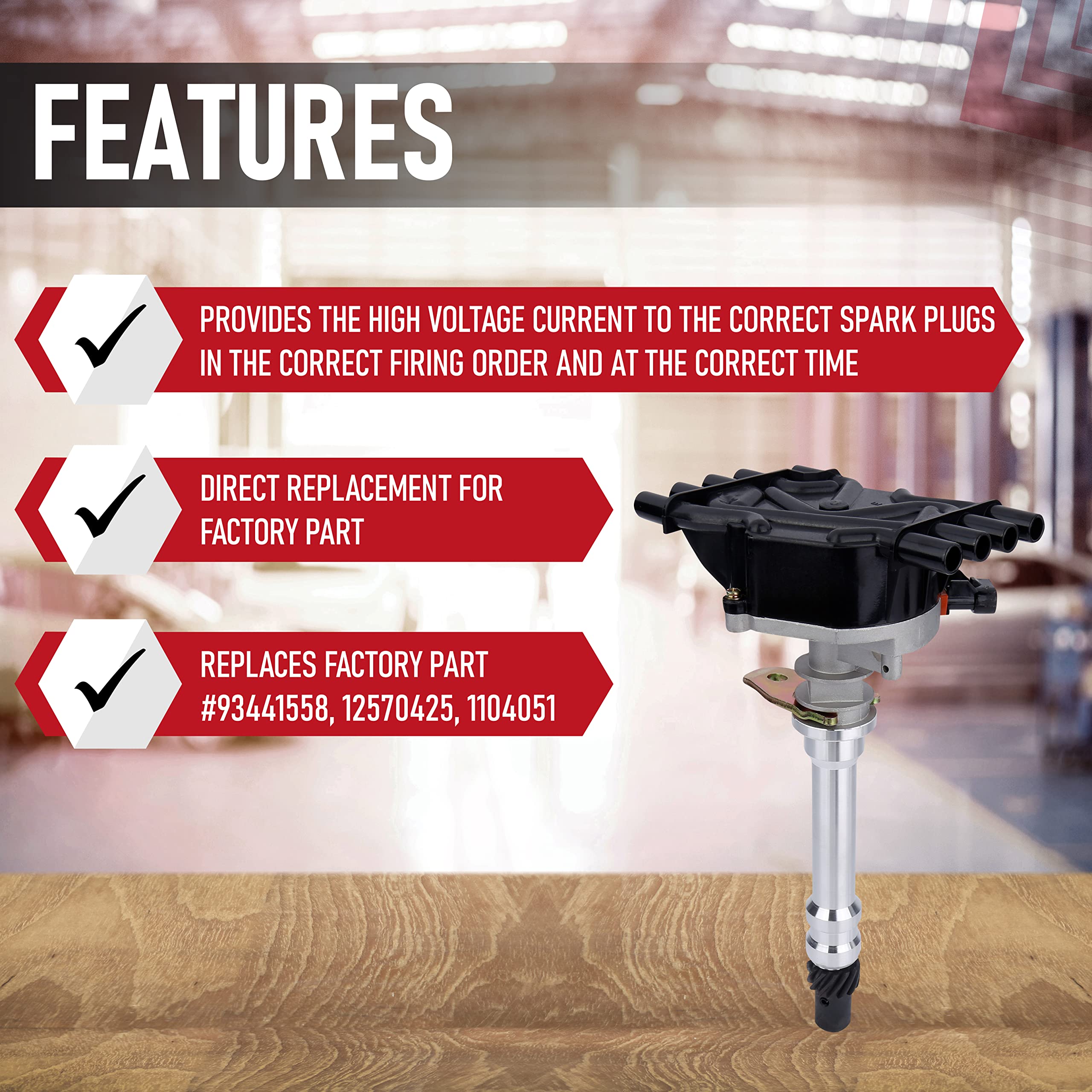 Replacement Ignition Distributor- Replaces 93441558, 12570425, 1104051, 1104058 - Compatible with Cadillac, Chevy & GMC Vehicles - Escalade, C2500, C3500, Express 1500, Savana 1500, 2500, 3500 - Like New