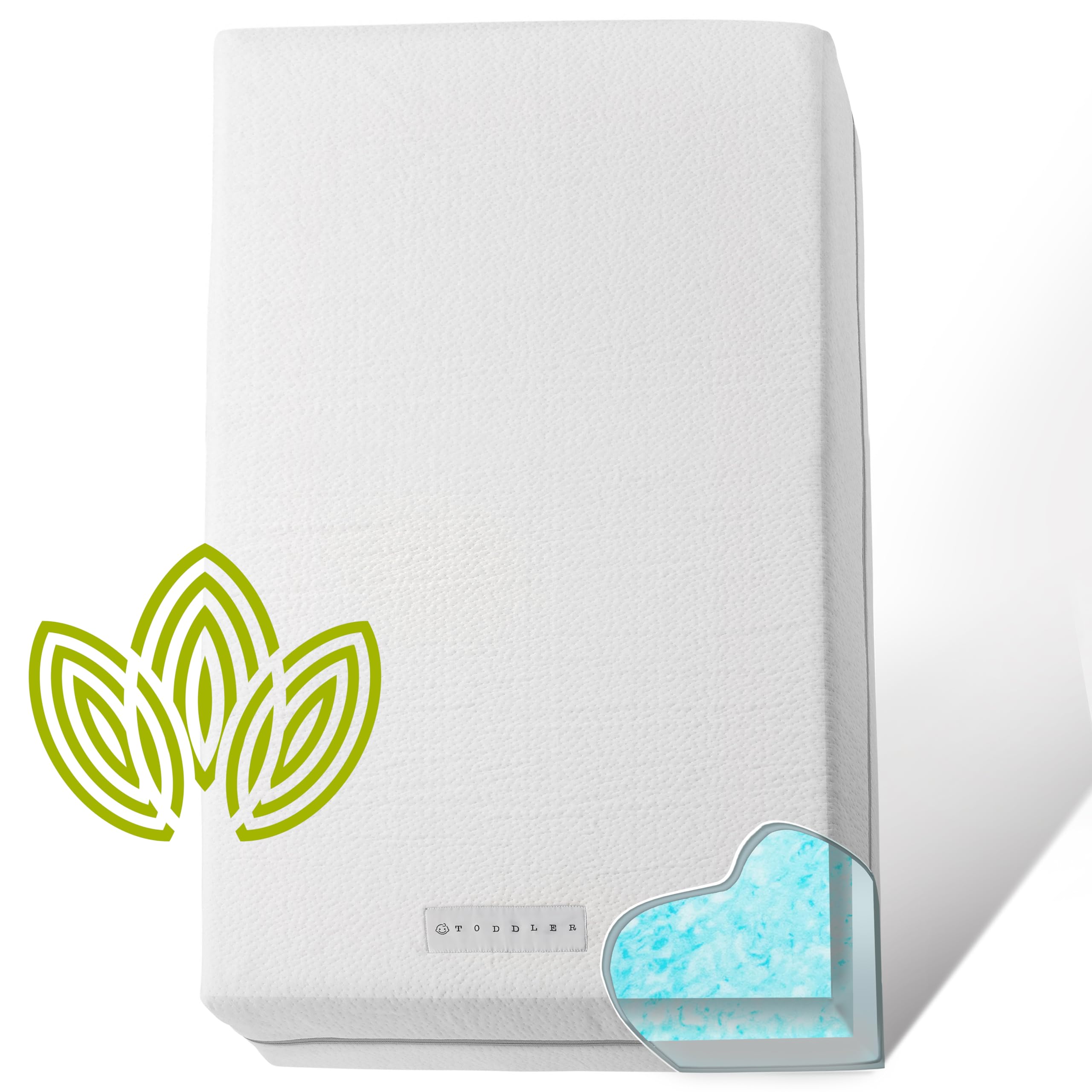 Organic Cotton Breathable Dual-Sided Crib Mattress | 2-Stage Premium Memory Foam CertiPUR-US Hypoallergenic Baby Mattress, Firm Support for Infant, Cooling Gel for Toddler, Waterproof & Washable Cover - Like New