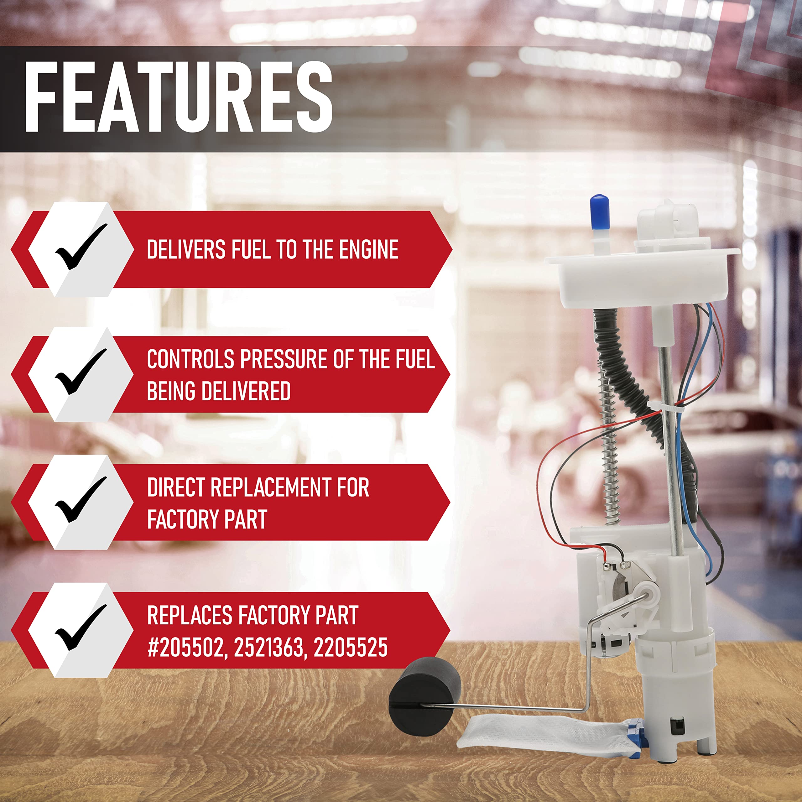 Replacement Fuel Pump Assembly - Replaces 2205502, 2208323, 2208591, 2521294, 2521436, 2521363 - Compatible with Polaris UTV - 2014-2020 - RZR 900, RZR 900 S, RZR XP 1000 EPS, RZR XP 4 1000 - Very Good