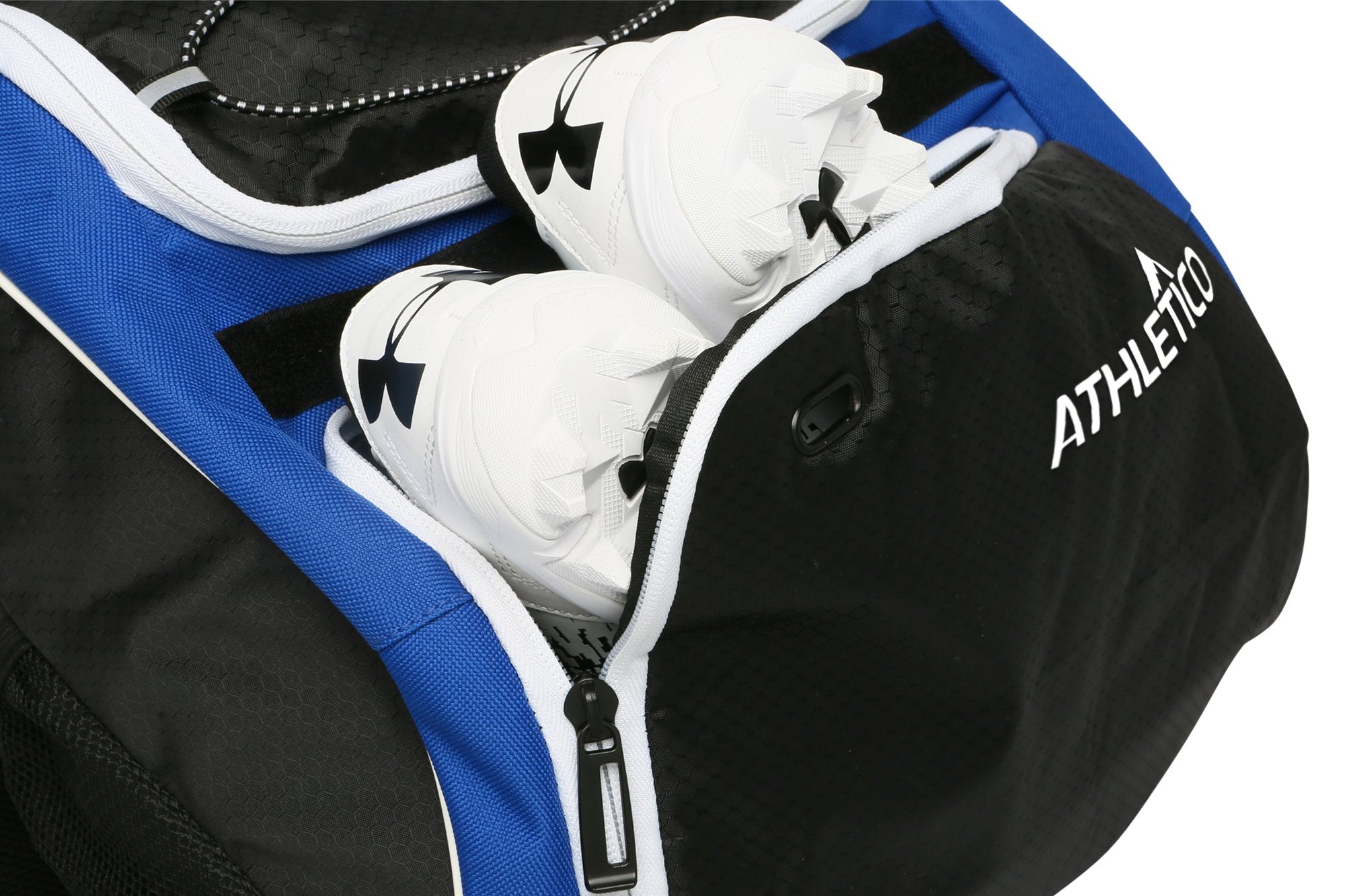 Athletico Baseball Bat Bag - Backpack for Baseball, T-Ball & Softball Equipment & Gear for Youth and Adults | Holds Bat, Helmet, Glove, & Shoes | Separate Shoe Compartment & Fence Hook (Blue)  - Good