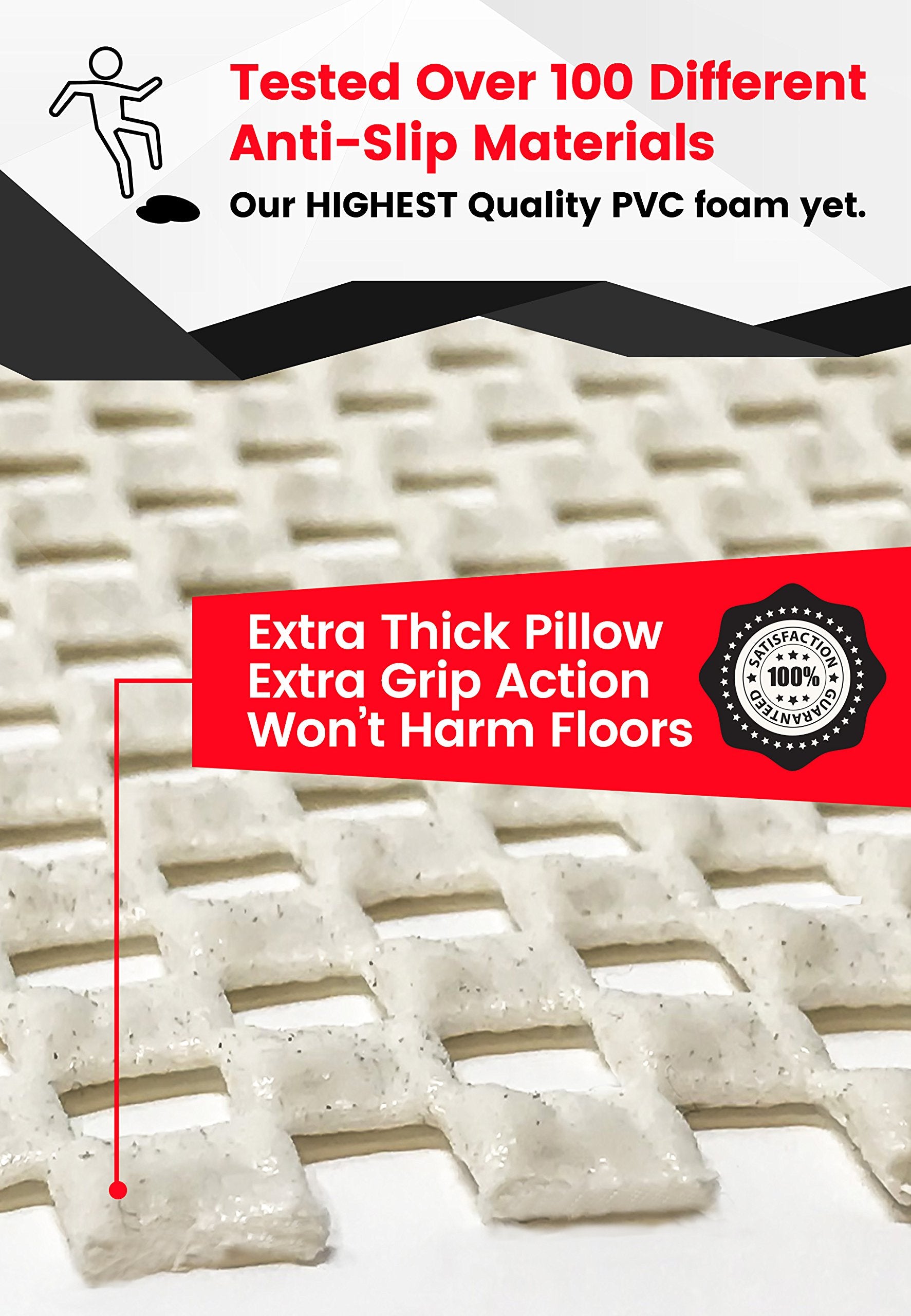 iPrimio Non Slip Rug Pad for Bathroom, Kitchen and Outdoor Area - Extra Grip for Hard Surface Floors - Very Good