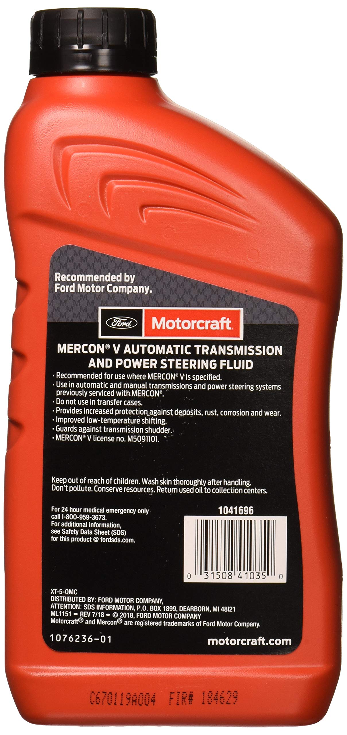 Motorcraft XT5QMC-12PK Mercon 5 Automatic Transmission Fluid (12/1Qt)