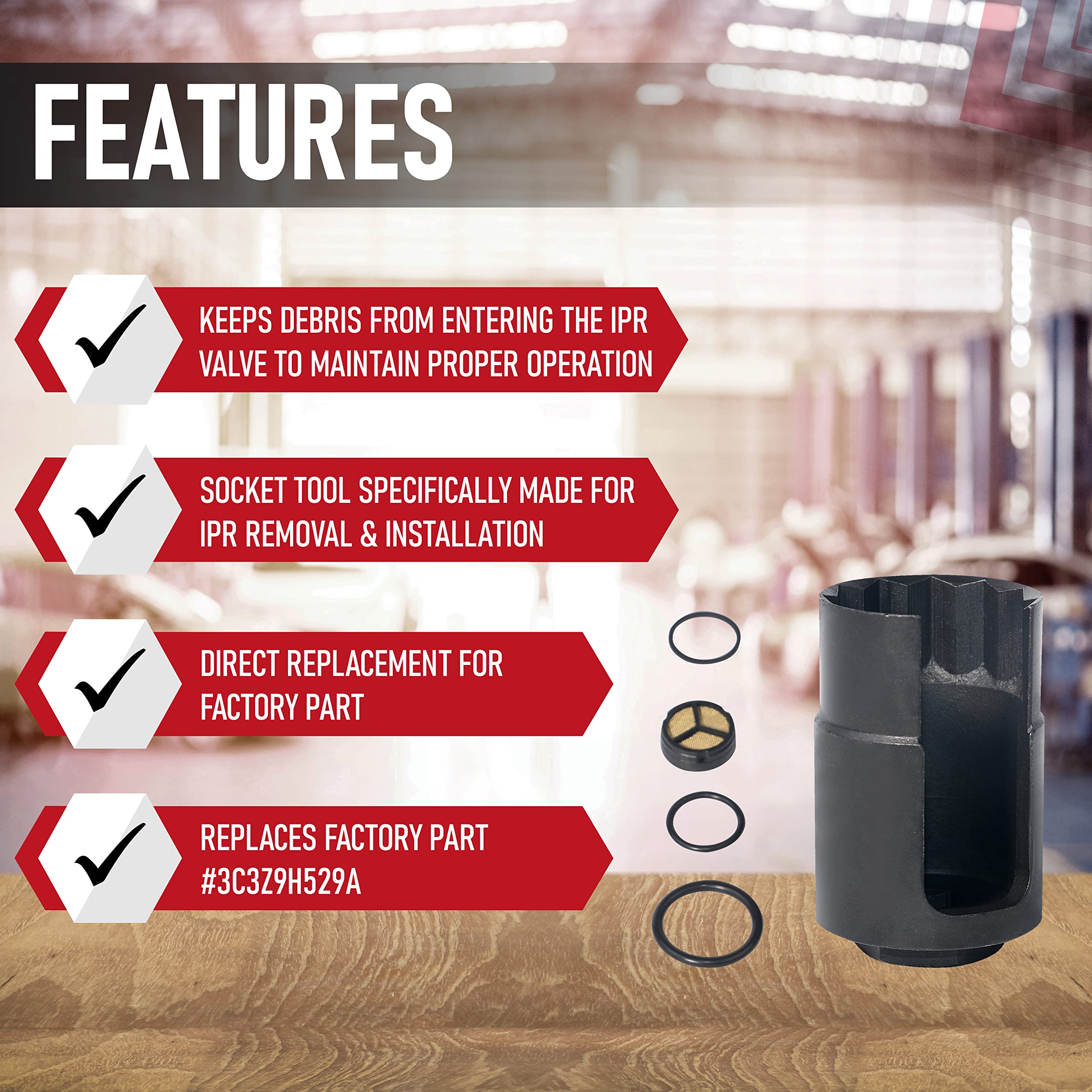 IPR Socket Tool Screen Kit - Compatible with Ford Powerstroke 6.0L Vehicles - F-250, F-350 Super Duty, Excursion, E-350 - Replaces 3C3Z9H529A, 904-415, 3C3Z-9H529-A, Injection Pressure Regulator - Like New