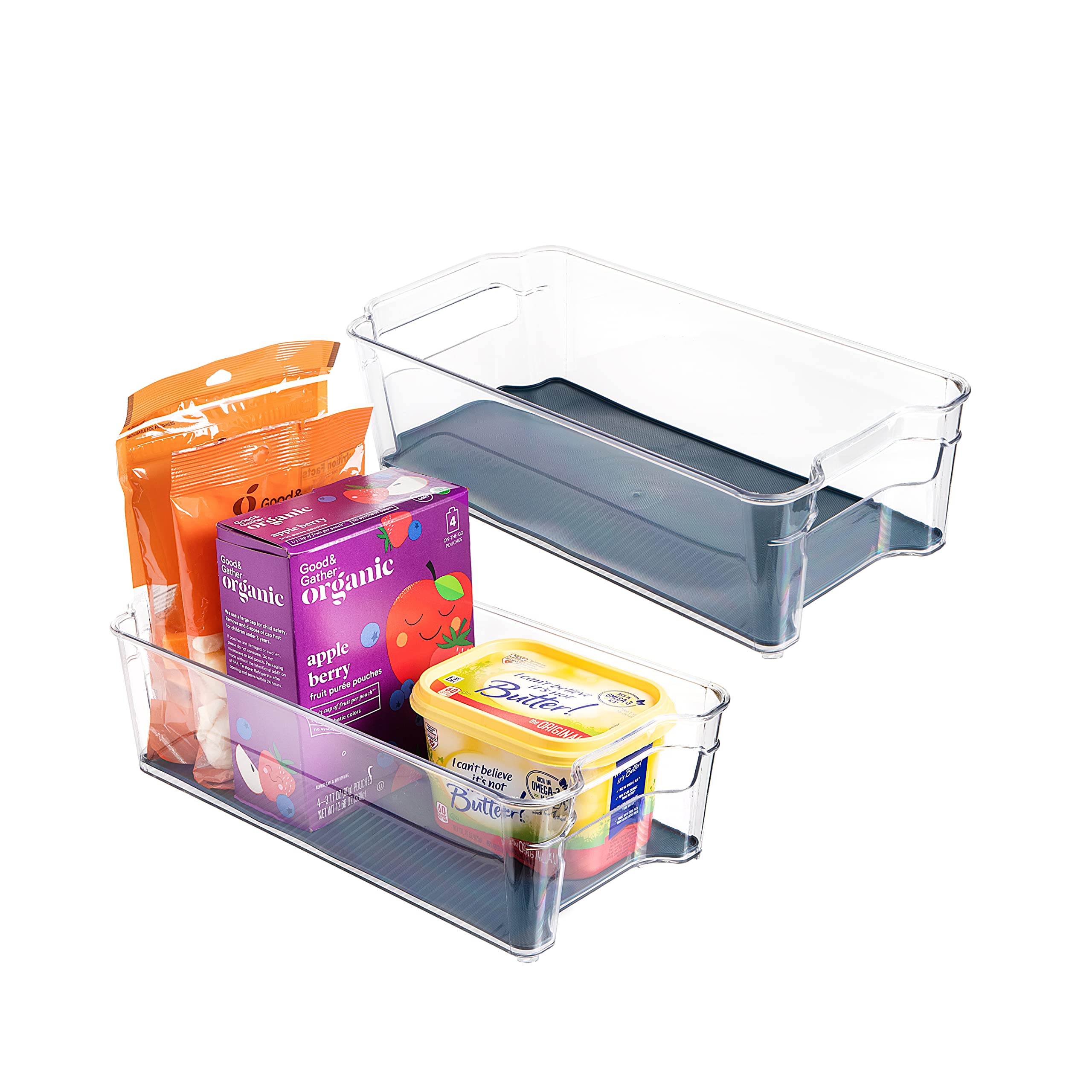 SIMPLEMADE Clear Refrigerator Organizer Bins - Clear Bins for Fridge, Containers for Fridge and Freezer, Multipurpose Storage for Kitchen, Office, Bathroom - Like New