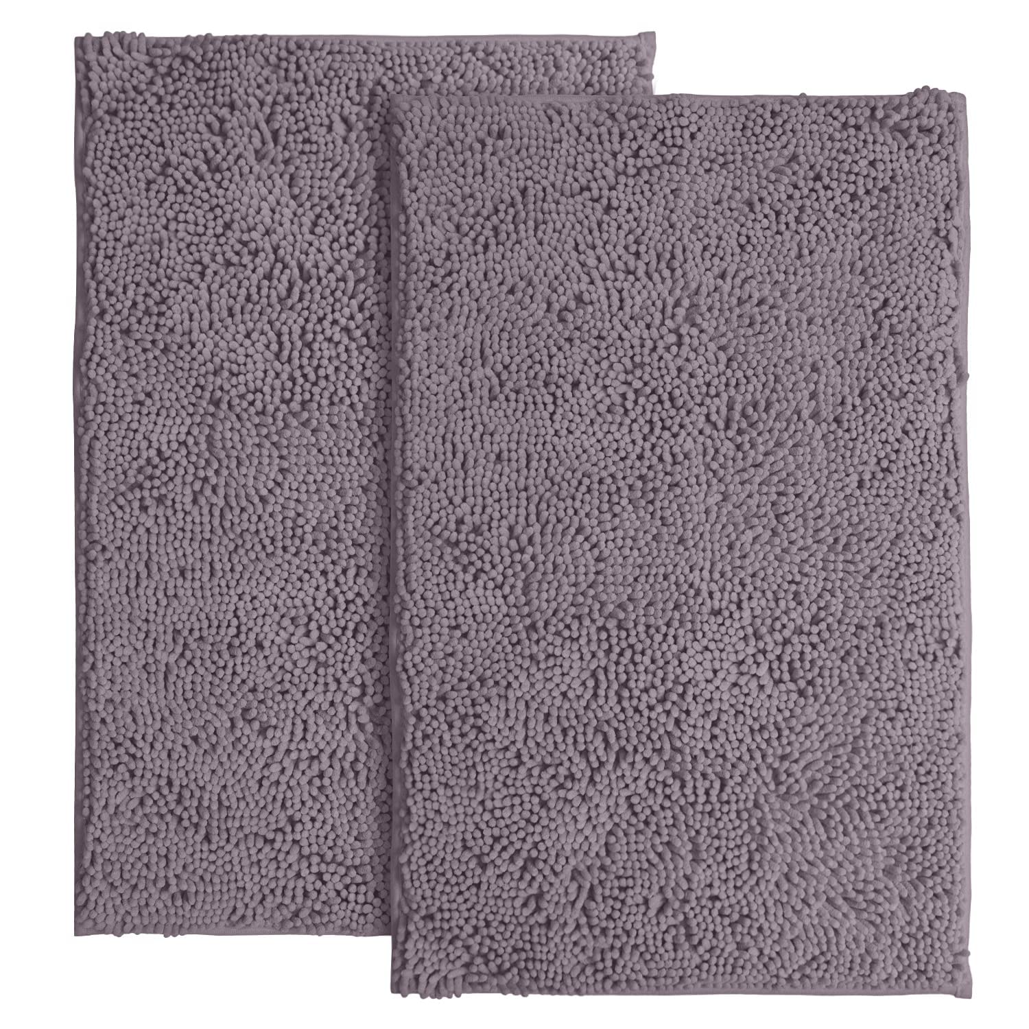 LuxUrux Bath Mat-Extra-Soft Plush Bath Shower Bathroom Rug,1'' Chenille Microfiber Material, Super Absorbent Shaggy Bath Rug. Machine Wash & Dry (15 x 23, Mauve) - Like New