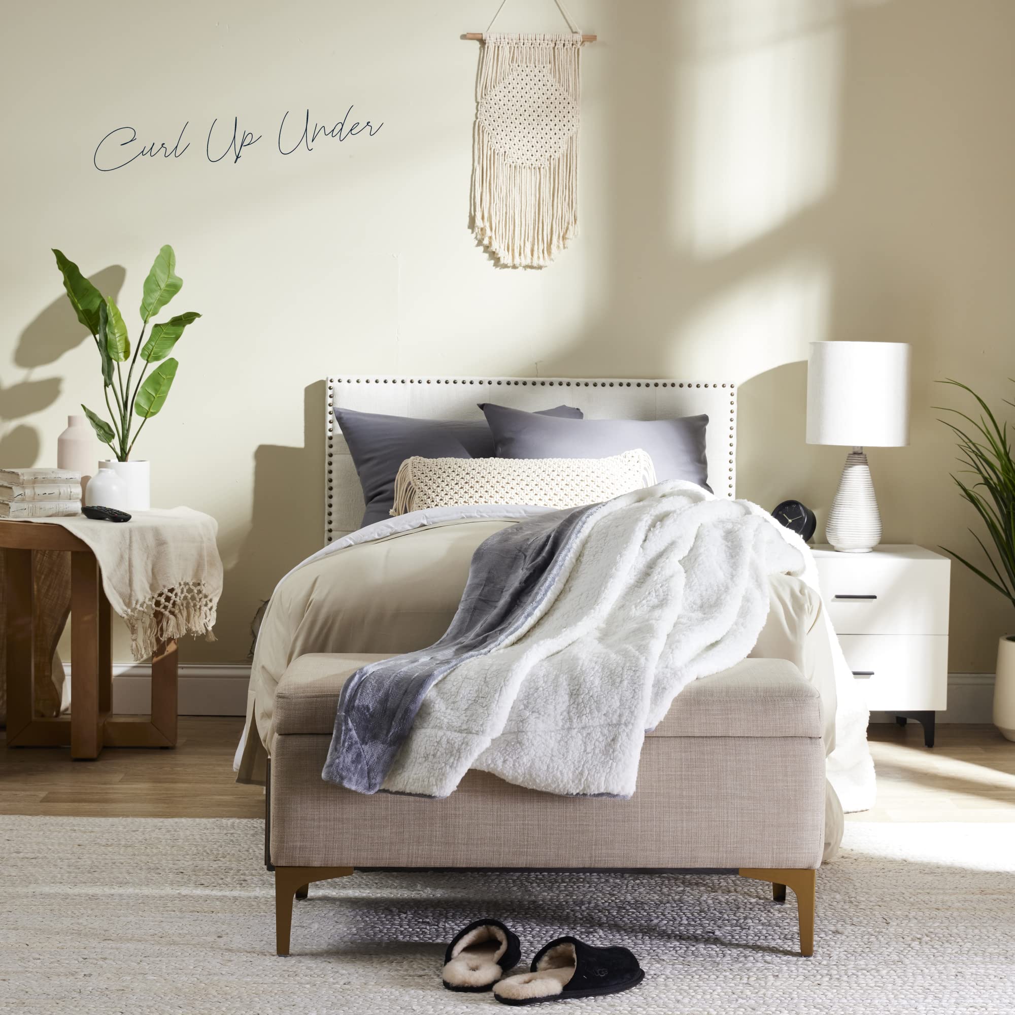 BELADOR Throw Blanket - Fleece Blankets - Soft Blanket with Sherpa Reverse Fluff - Travel Blanket for Bed, Anti-Static Blankets & Throws - Plush Lightweight Blanket, Cozy Fuzzy Couch Blanket - Like New