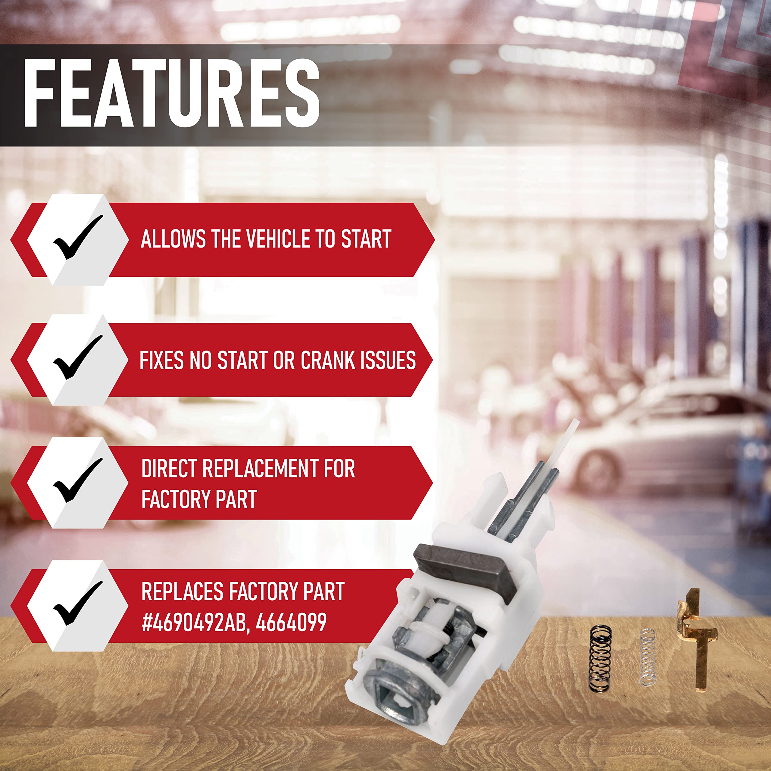 Ignition Switch Actuator Pin - Replaces 4690492AB, 4664099, 924-704, 924704 - Compatible with Chrysler, Dodge, Jeep & Plymouth Vehicles - Wrangler, Liberty, Grand Cherokee, 95-05 Neon, PT Cruiser - Like New