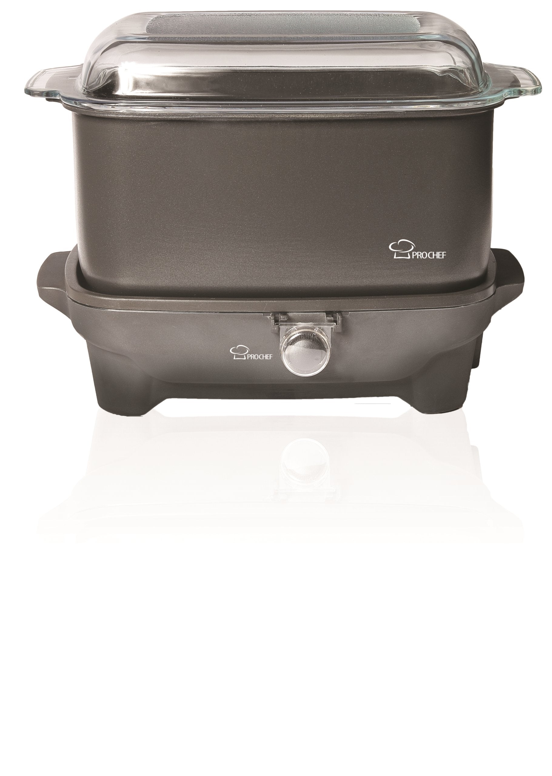 Pro Chef PCS800 8-Quart Oblong-Shaped Slow Cooker with Deep Dish Glass Cover, with Shabbos Sure Knob Cover and Blech - Like New