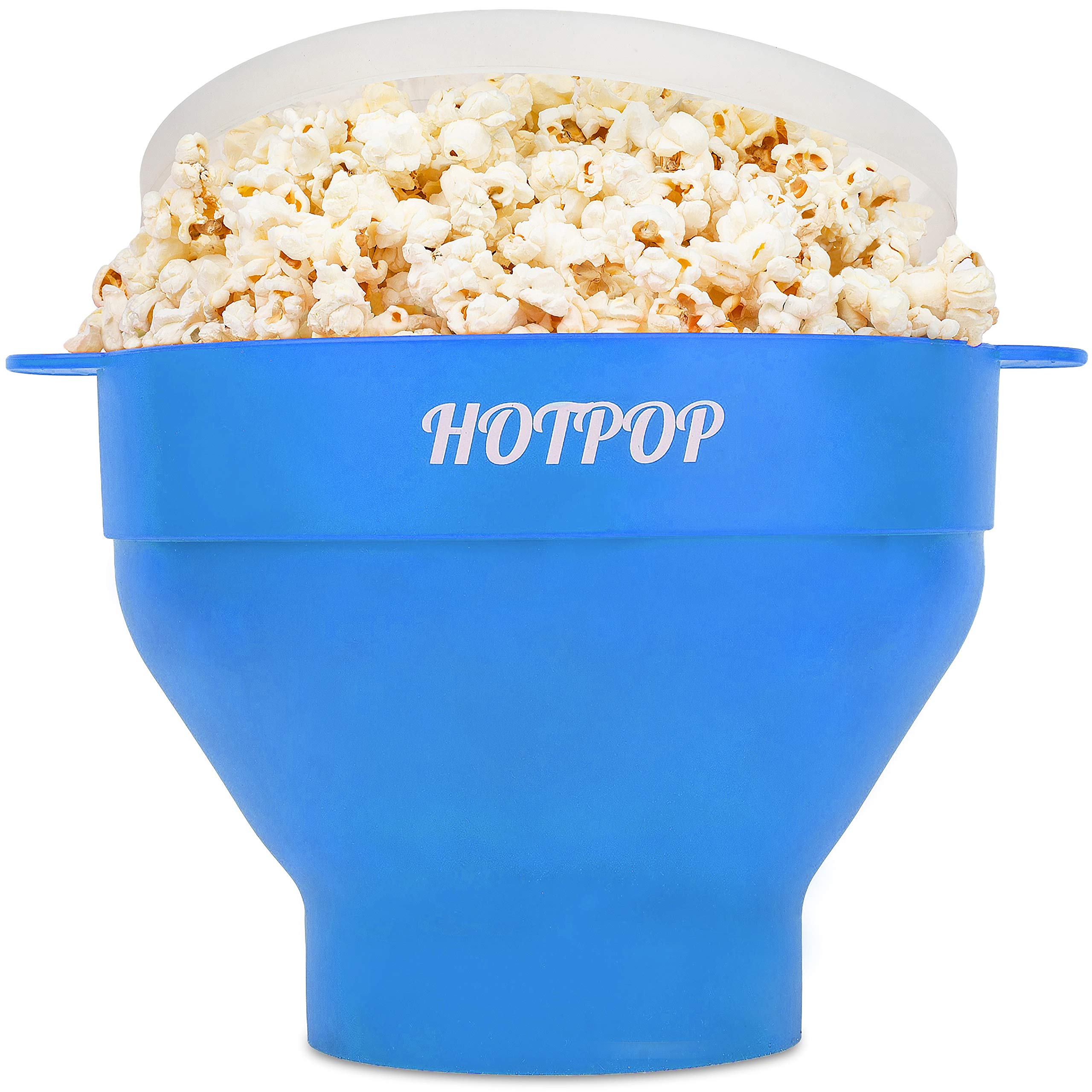 The Original Hotpop Microwave Popcorn Popper, Silicone Popcorn Maker, Collapsible Bowl BPA-Free and Dishwasher Safe- 20 Colors Available (Azure) - Like New