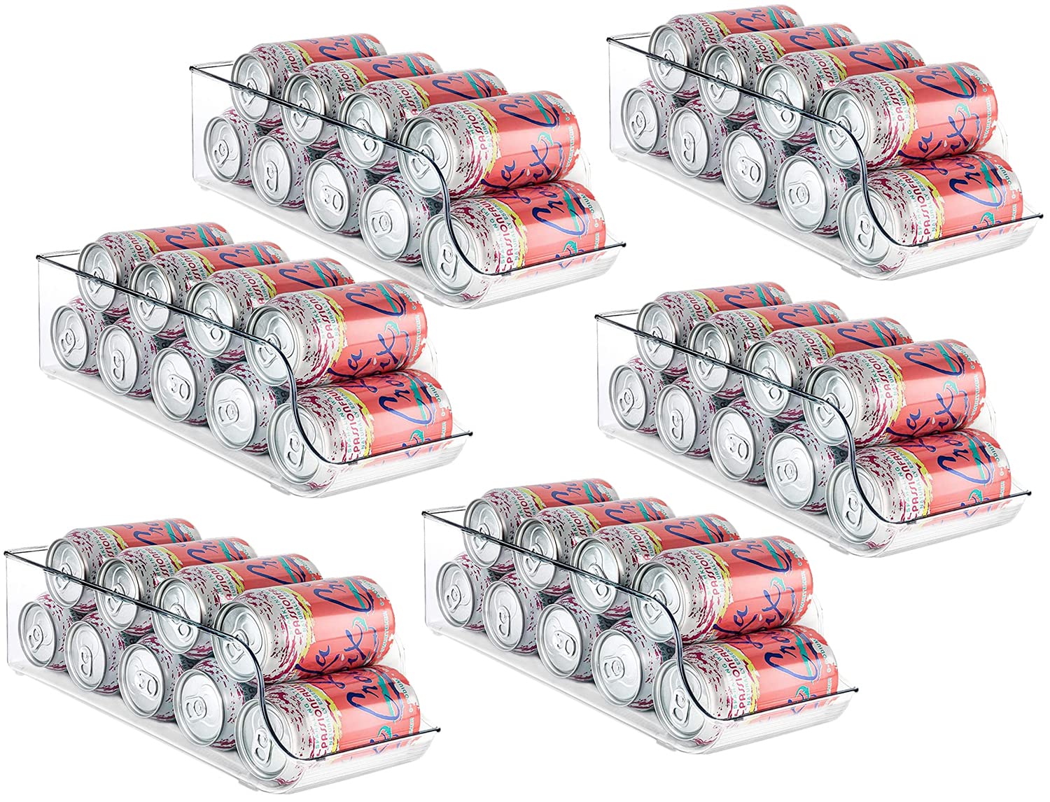 Soda Can Organizer for Pantry/Refrigerator Pack of 6 - Holds Up To 9 Cans (7oz) - Beverage & Canned Food Organizer By Homeries - Like New